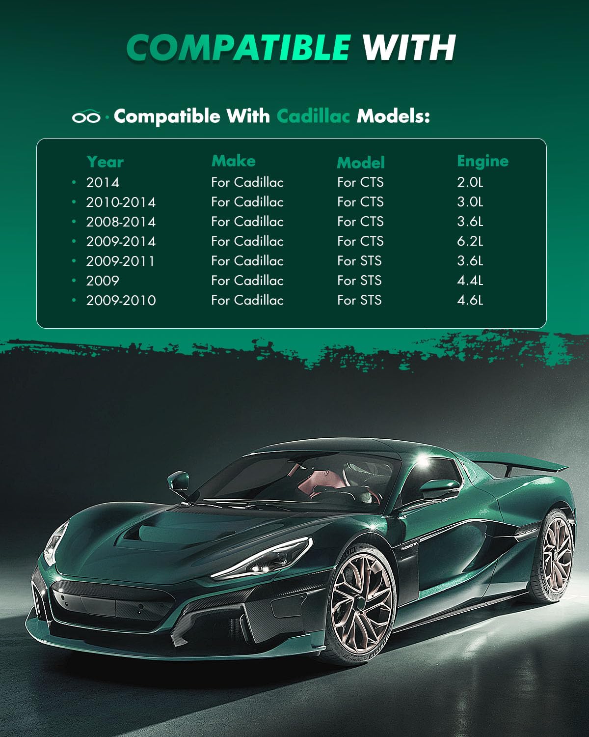 Scitoo D1332 Front Semi-Metal Brake Pads Sets Fit For Cadillac Cts 2008-2014,For Cadillac Sts 2009-2011