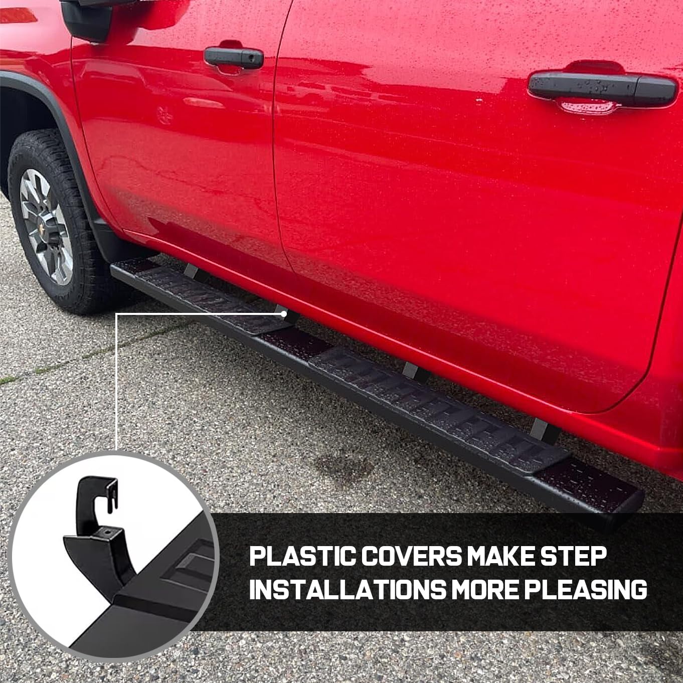 Comnova 6 Running Boards Compatible With 07-18 Silverado/Sierra 1500 Crew Cab, 07-19 2500 3500Hd, 2019 Ld/Limited Crew Cab. Running Boards For Silverado Crew Cab(Incl. 8 Brackets And Plastic Covers)