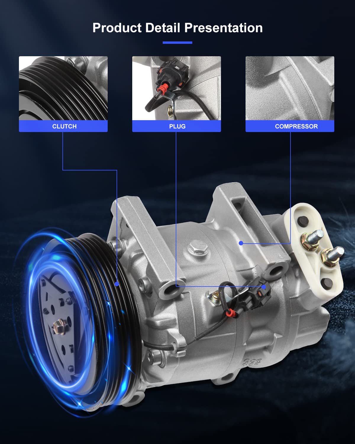 Eccpp Ac Compressor With Clutch 1996-2001 Fit For Infiniti I30 For Nissan Maxima 3.0L Ac Compressor