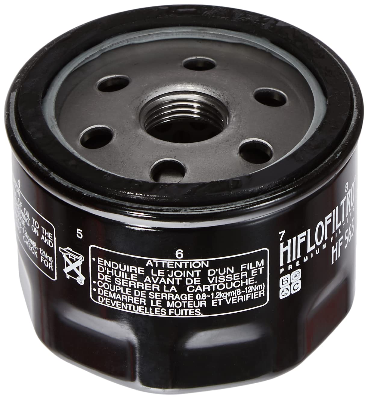 Hiflofiltro Hf565 Premium Oil Filter, Black