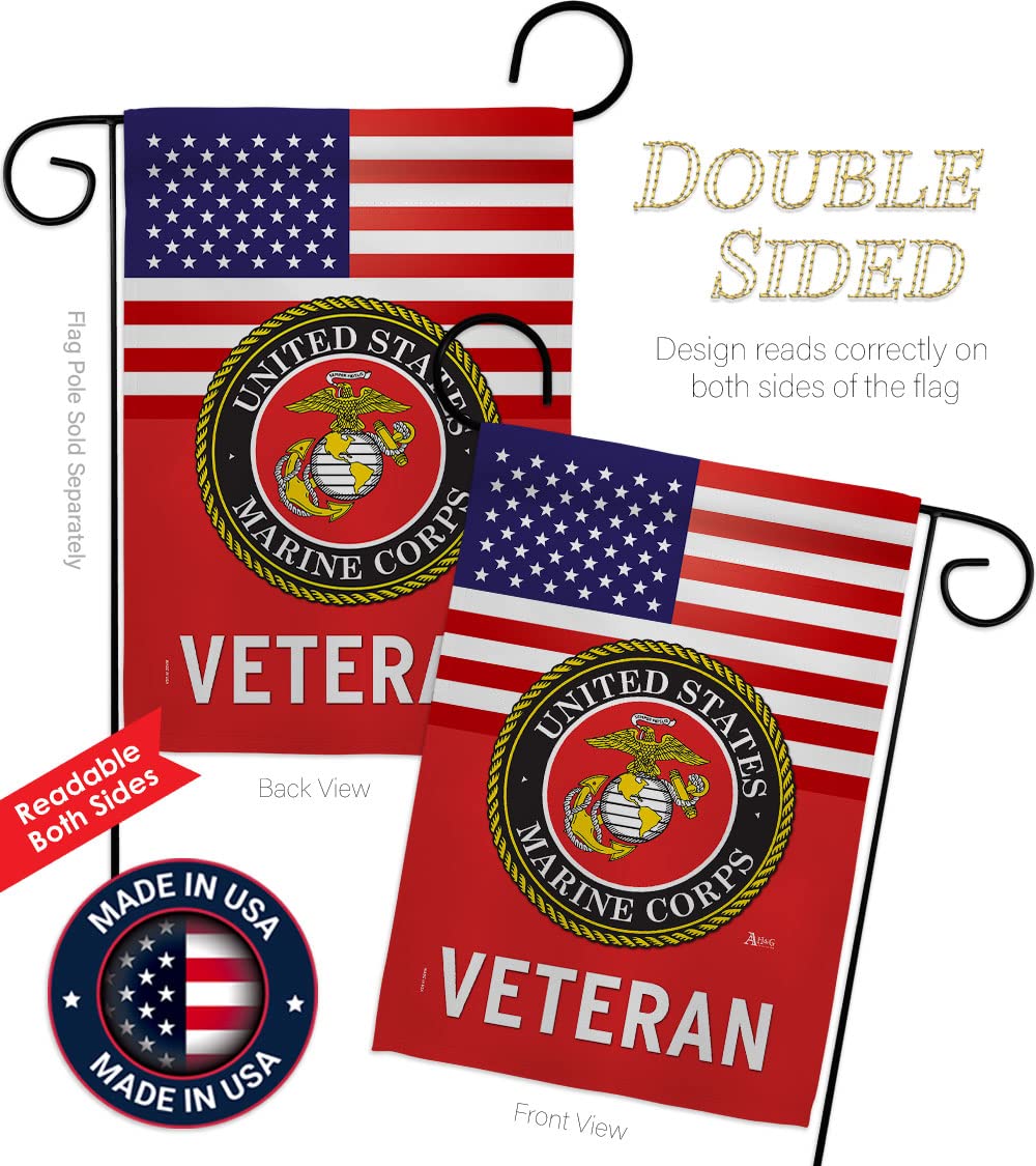 Us Marine Corps Veteran Garden Flag - Armed Forces Usmc Semper Fi United State American Military Retire Official - House Decorat