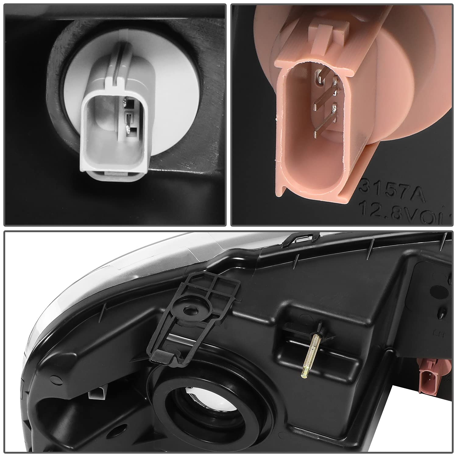 Dna Motoring Hl-Oh-F1504-Bk-Am Black Amber Headlights Replacement Compatible With 04-08 F-150/06-08 Mark Lt