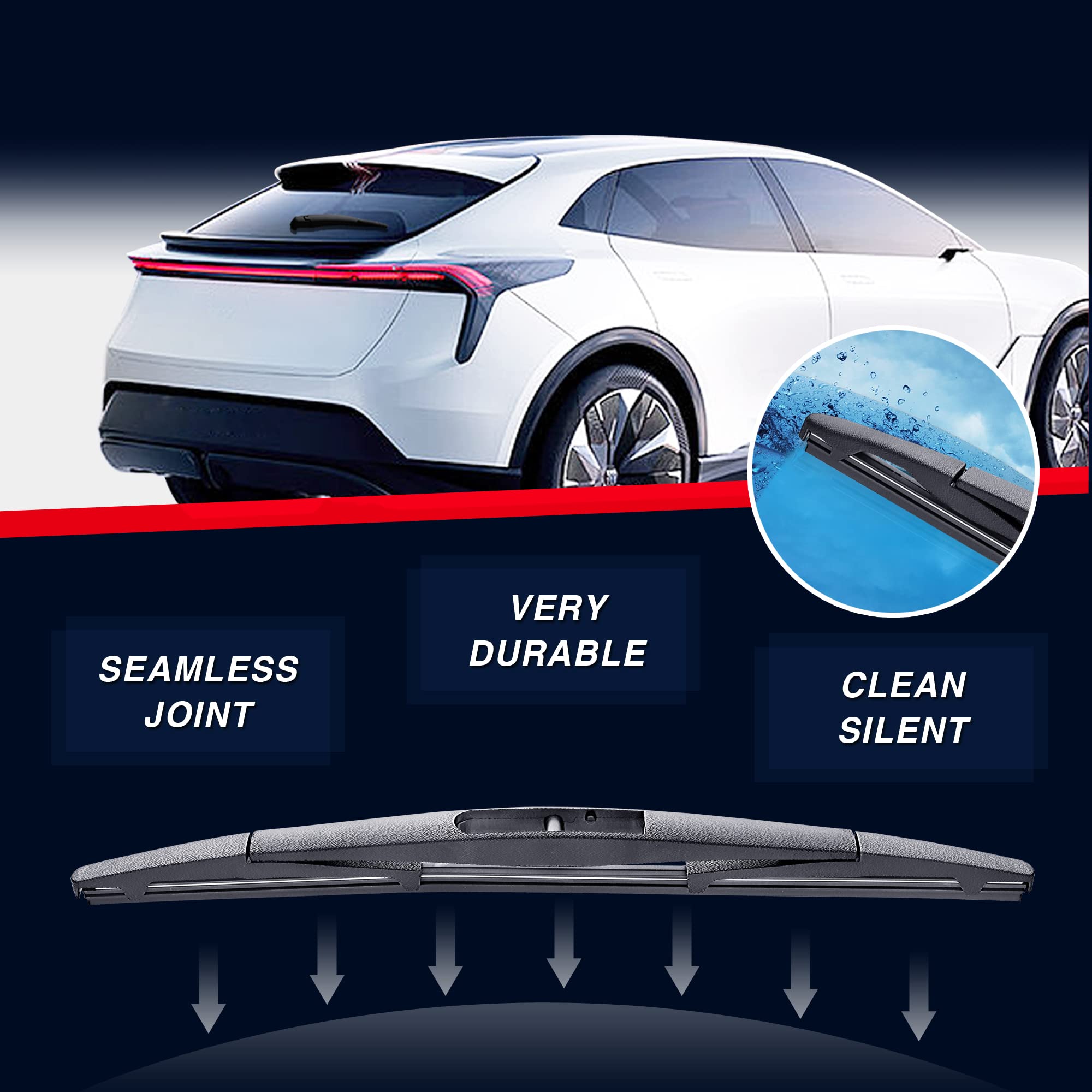 12' Rear Wiper Blade Replacement For Honda Cr-V 2022-2017 Subaru Crosstrek 2022-2016 Impreza 2014-2012 Xv Crosstrek 2015-2013 Murano 21-09 Pathfinder 12-05 Back Windshield Wiper Blade-12B/H306