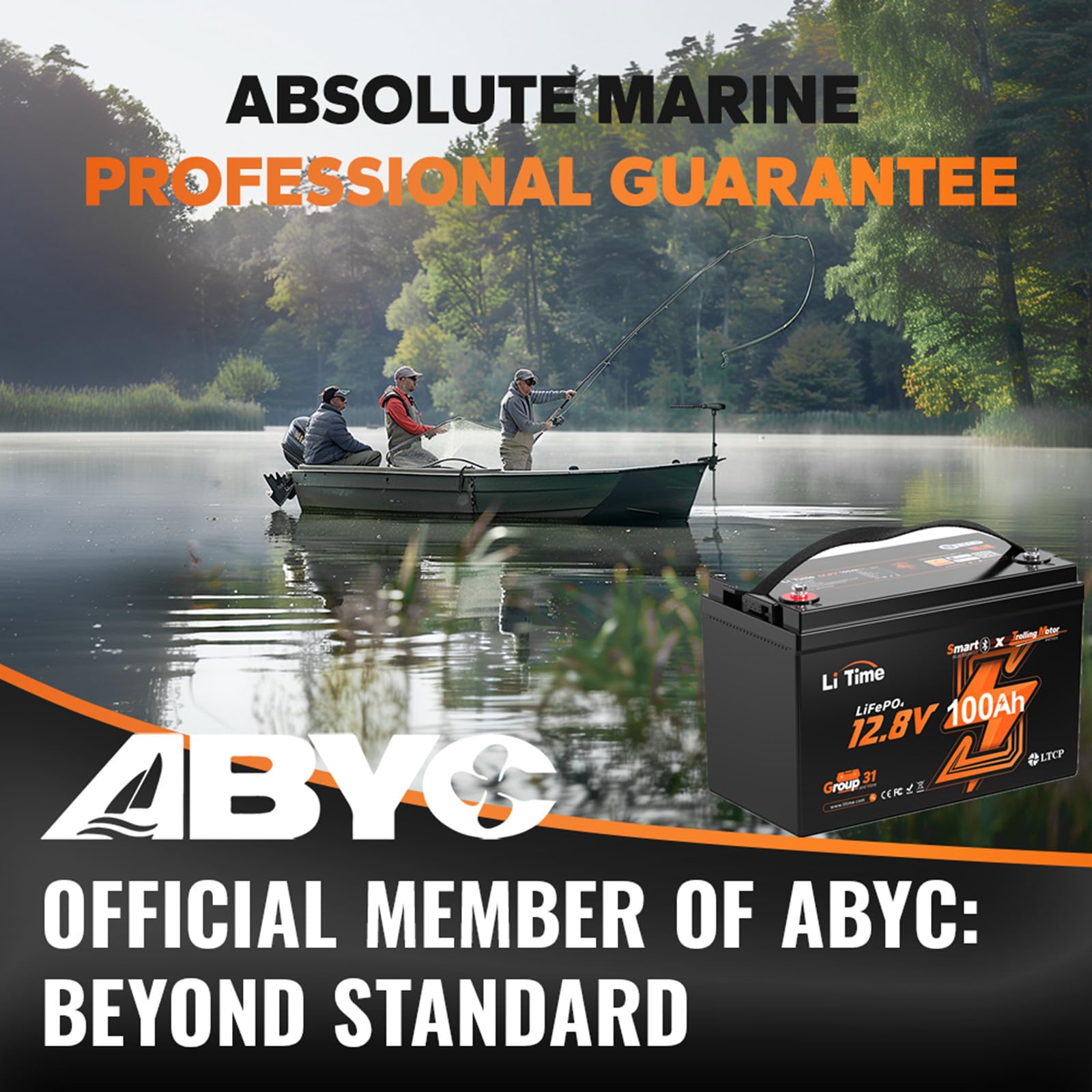 Litime 12V 100Ah Tm Bluetooth Low-Temp Protection Lifepo4 Battery Buit In 100A Bms, Group 31 Lithium Iron Phosphate Battery Perf