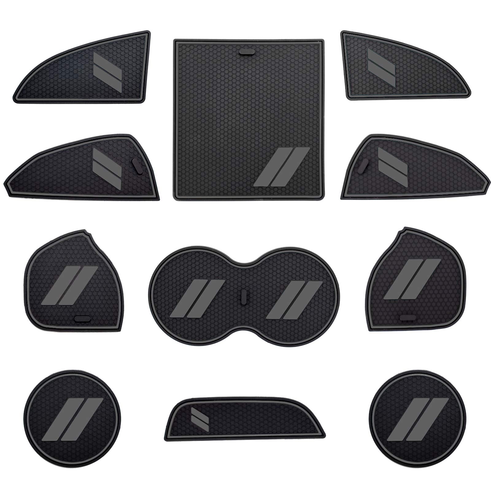 Hamsam For Dodge Challenger Accessories 2015-2021 Anti Dust Cup Holder Inserts, Door Pocket Liners And Center Console Liner Mats