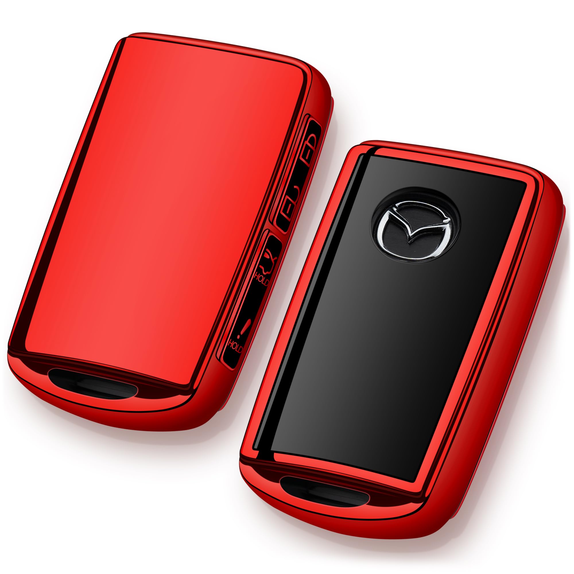 Tengare Mazda Key Fob Cover Car Key Protector Case Mazda Keychain Holder Accessories Red