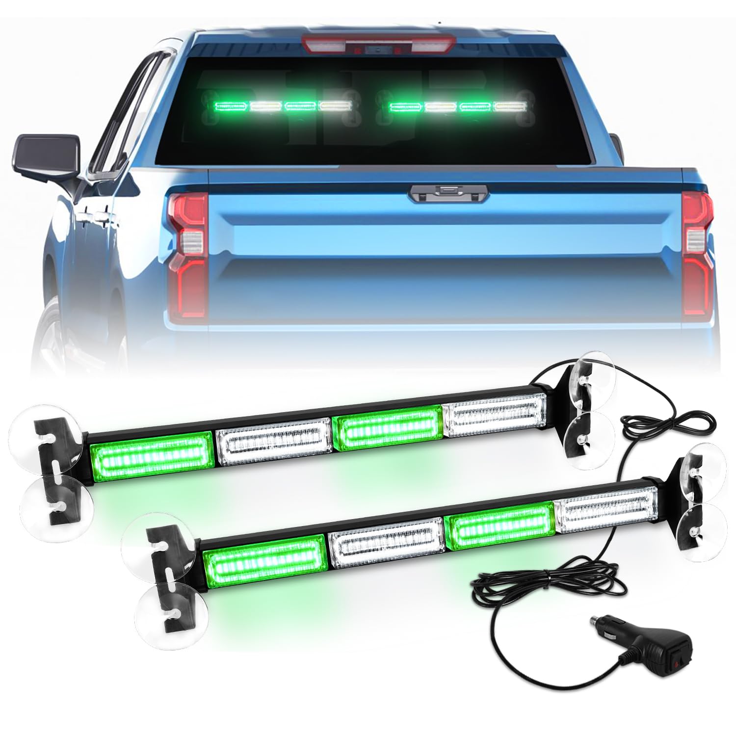 Lrter 2 In 1 Traffic Advisor Light Bar Emergency Warning Flashing Safety Interior Windshield Strobe Lights For Construction Vehi
