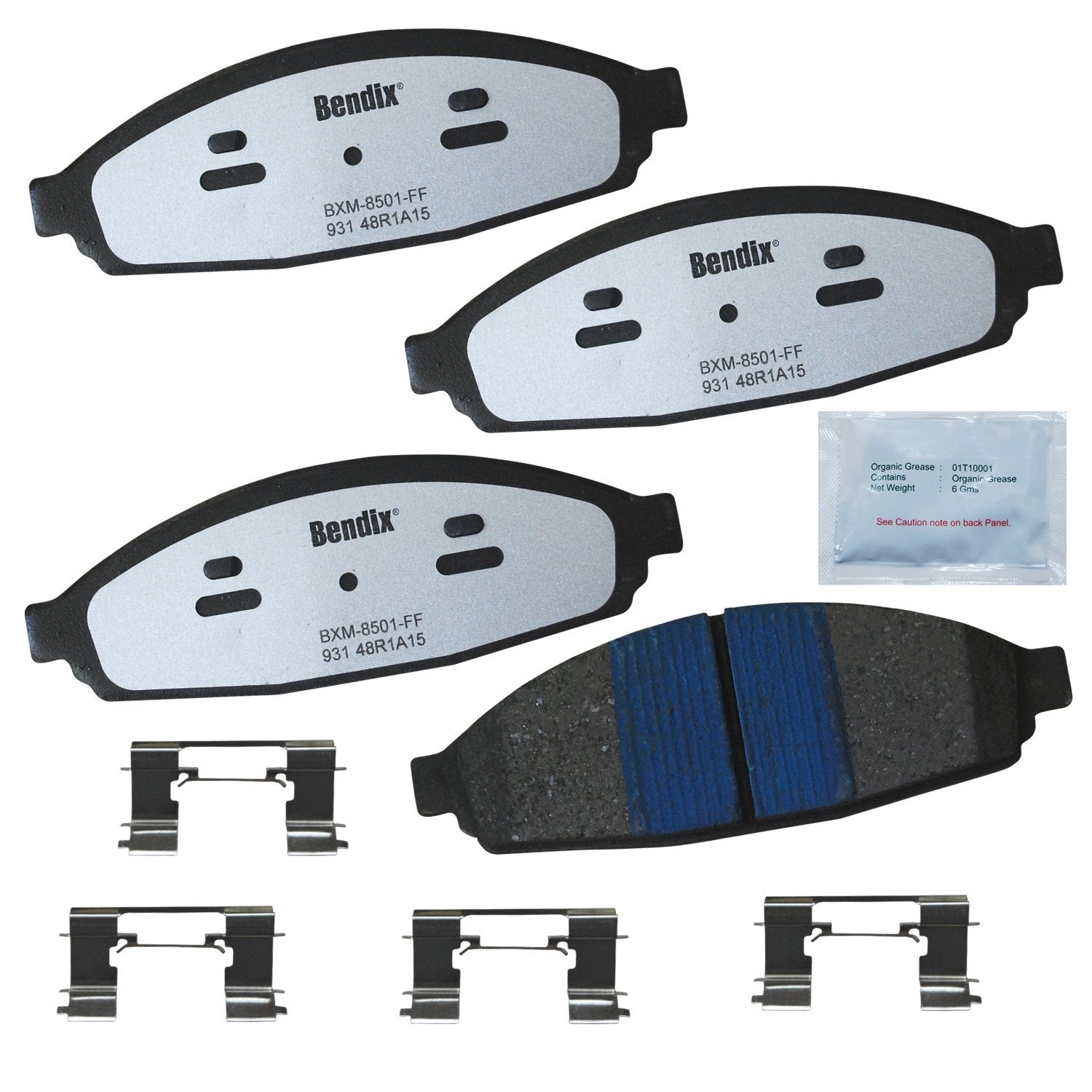 Bendix Fleet Metlok Pbd931 Semi-Metallic Front Brake Pads For Ford Crown Victoria 2011-2003, Grand Marquis 2004-2003, Lincoln To