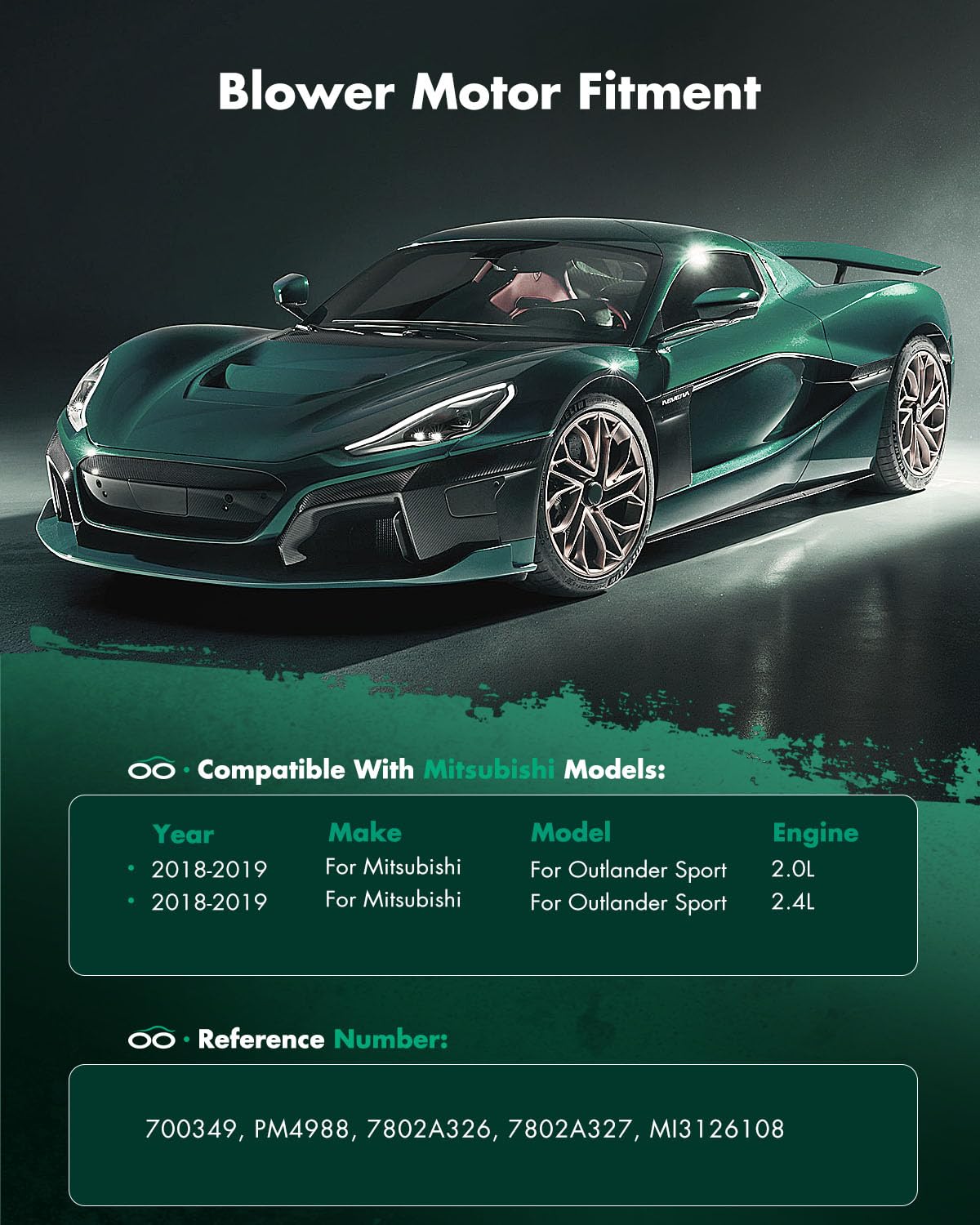 Scitoo Front Hvac Heater Blower Motor W/Fan Cage Fit For Mitsubishi For Outlander Sport 2018-2019 Replace 700349