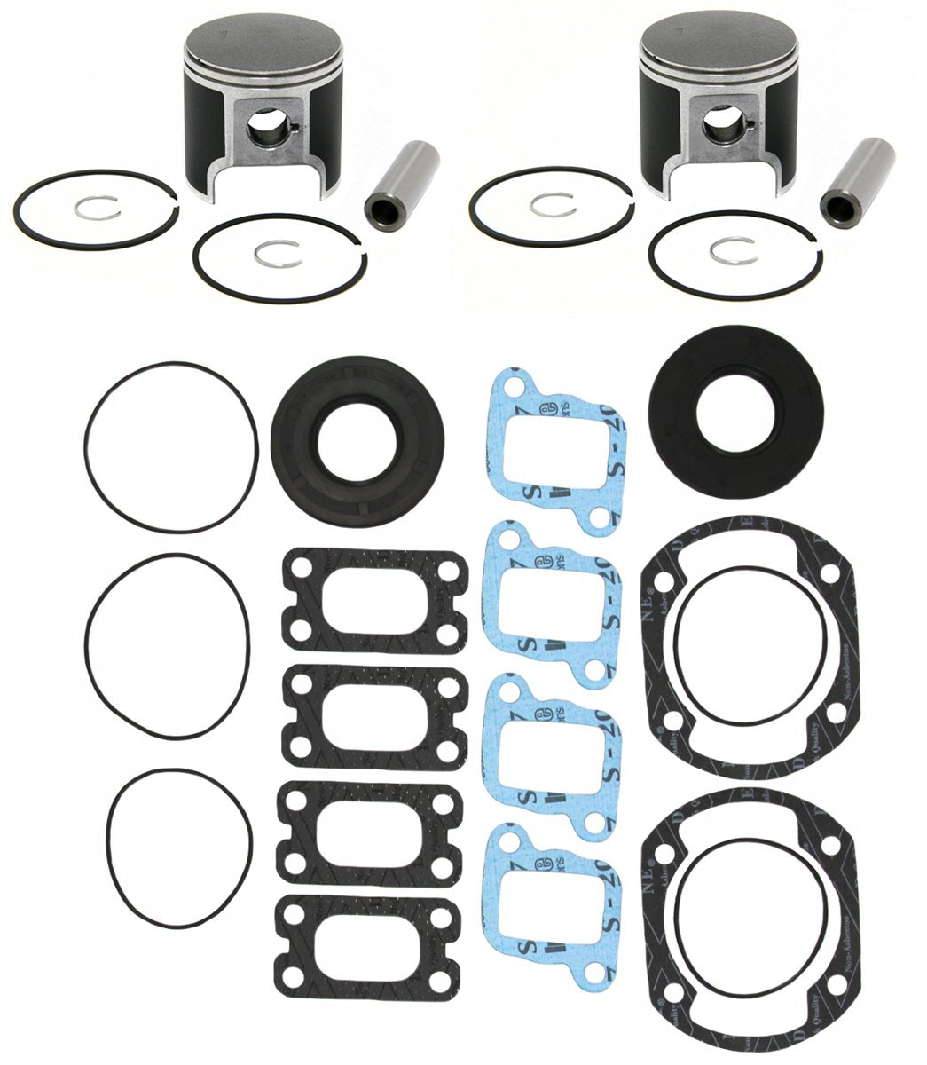 Spi, (2)09-752 (1)711210, 2 Standard Bore Piston Kits, Full Gasket Kit For Ski-Doo Mxz 440 F/C - 67.5Mm