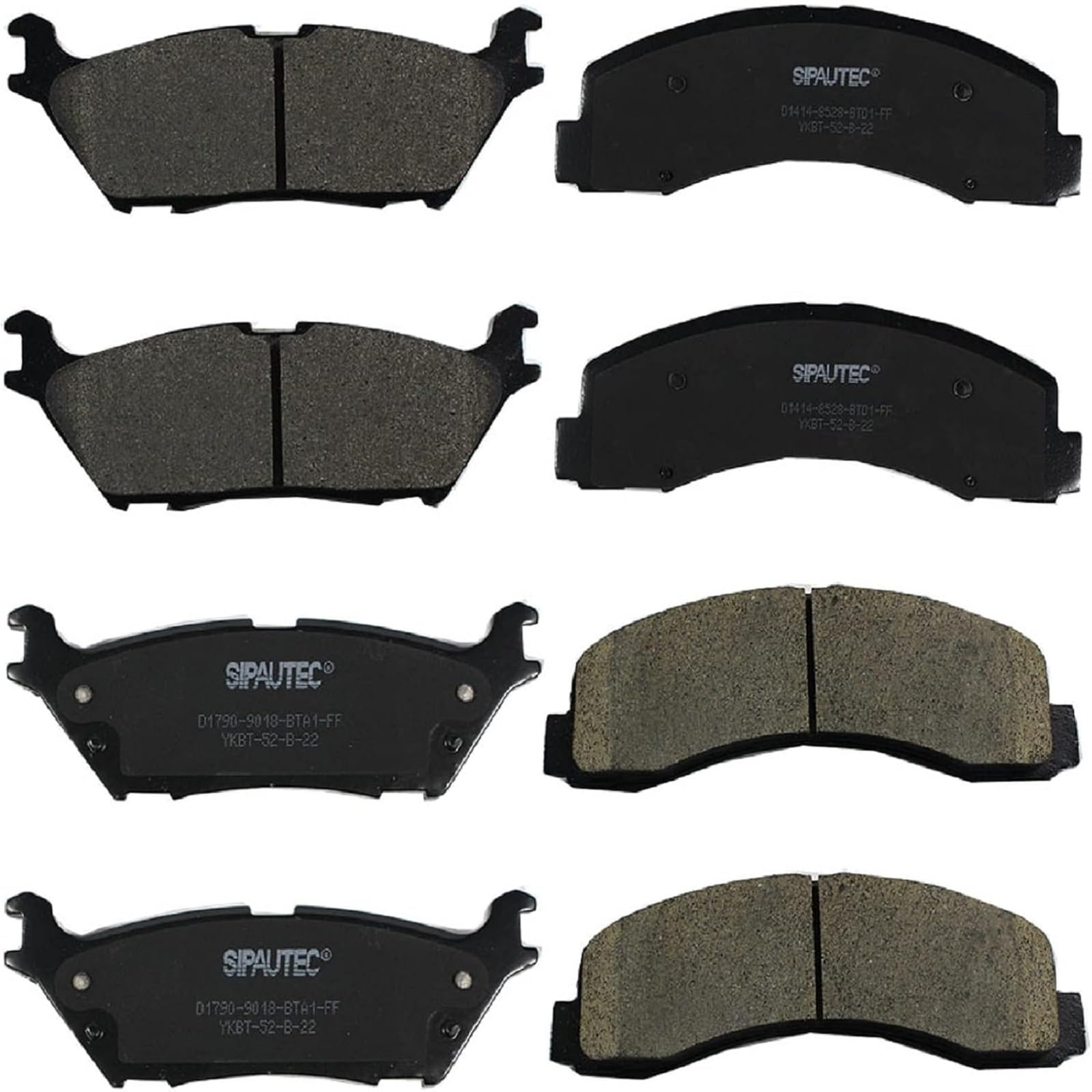 Sipautec- Ceramic Brake Pads Replacement For Front And Rear Ford Expeditio 2018/2019,Ford F-150 2015/2016/2017/2018/2019/2020,Li