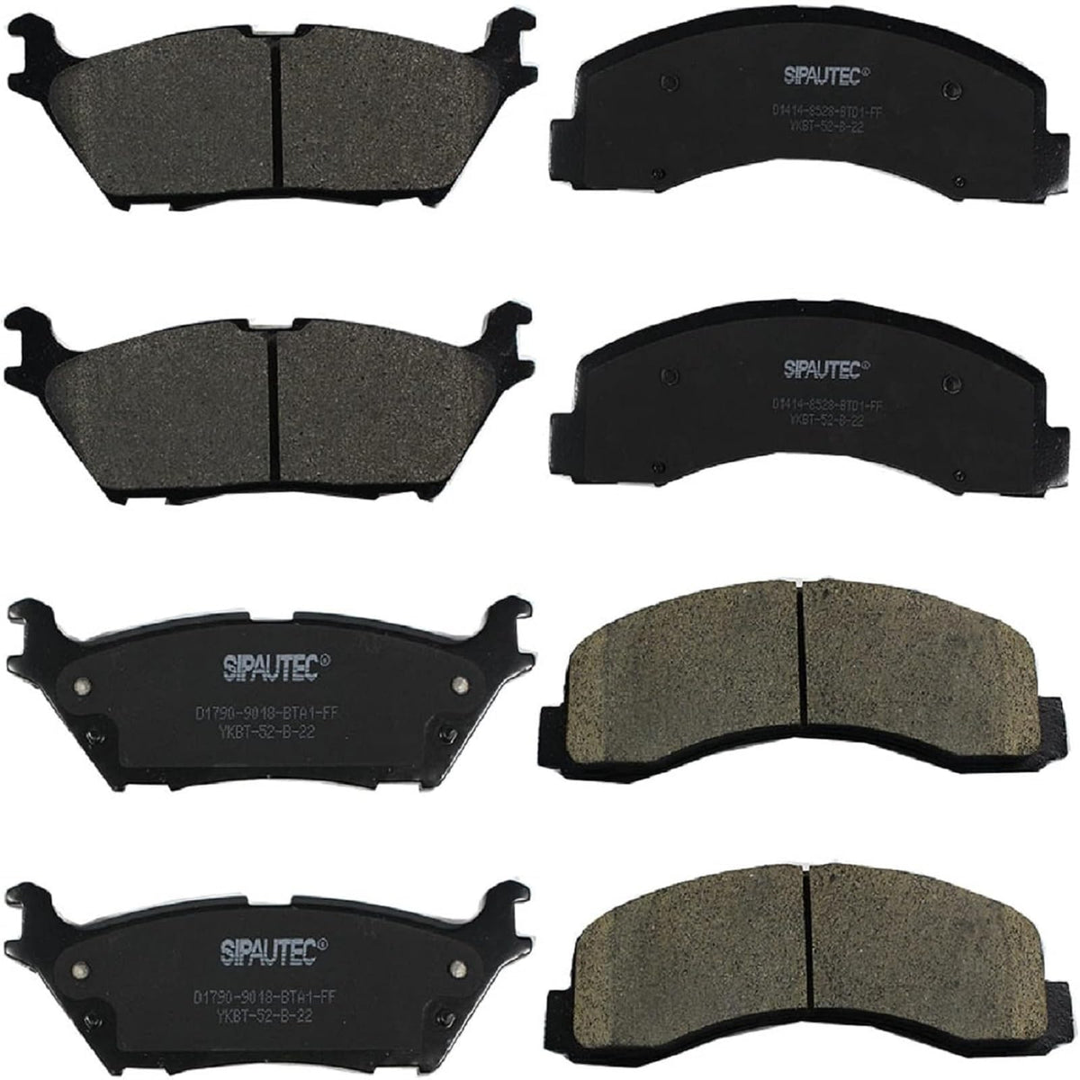 Sipautec- Ceramic Brake Pads Replacement For Front And Rear Ford Expeditio 2018/2019,Ford F-150 2015/2016/2017/2018/2019/2020,Li