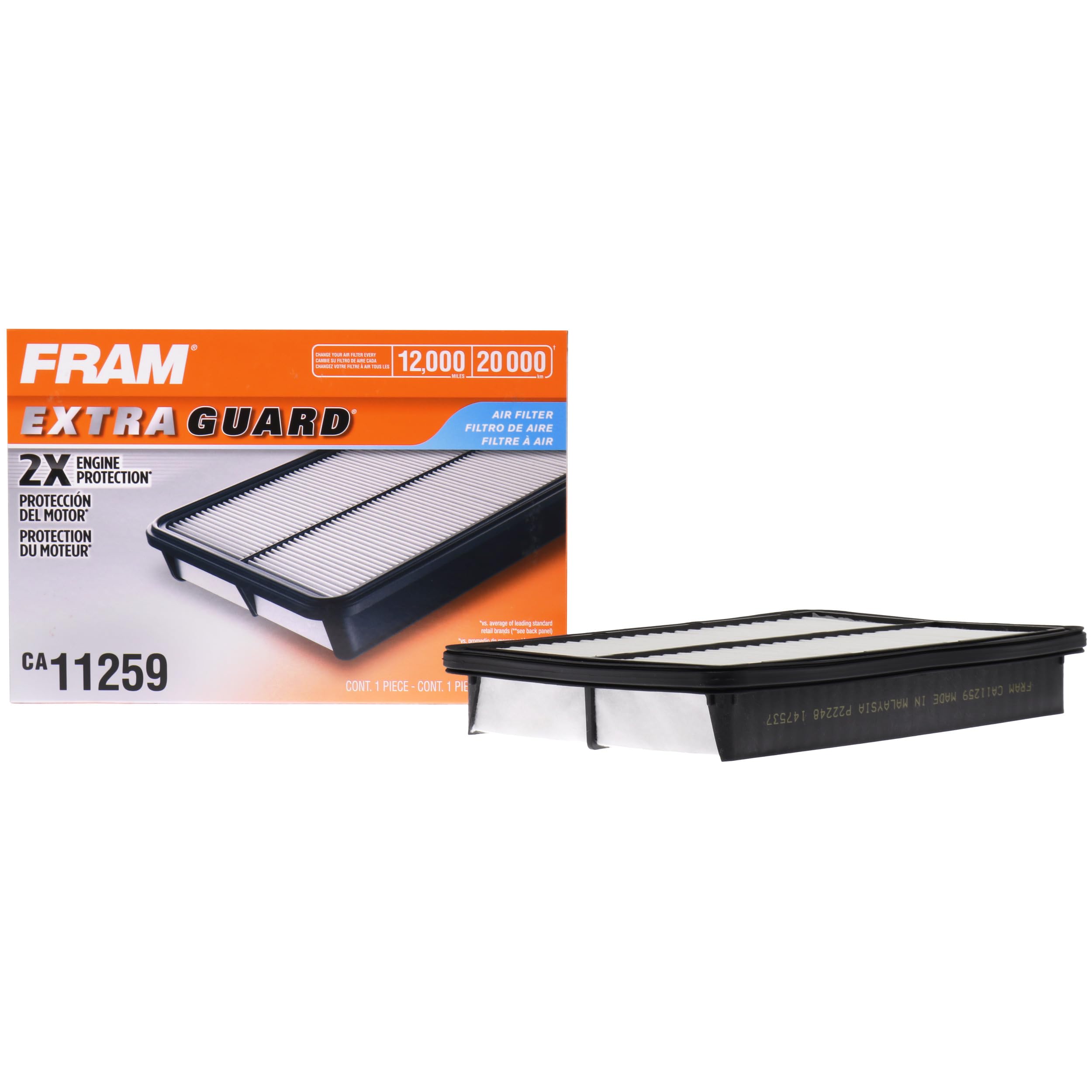 Fram Extra Guard Ca11259 Replacement Engine Air Filter For Select Mazda (2.0L & 2.5L) Models, Provides Up To 12 Months Or 12,000 Miles Filter Protection