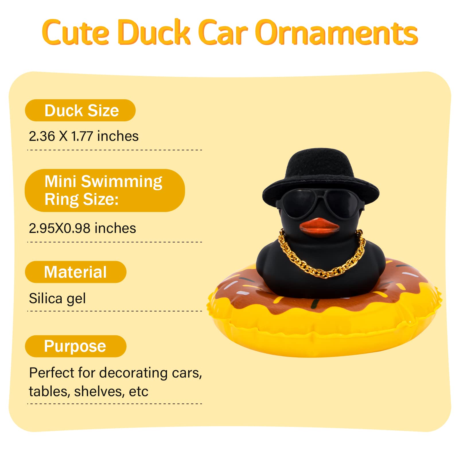 Wonuu Car Accessories Rubber Ducks Dashboard Decorations Rubber Duck Pink Accessories Dashboard Duck Car Decorations Car Ducks F