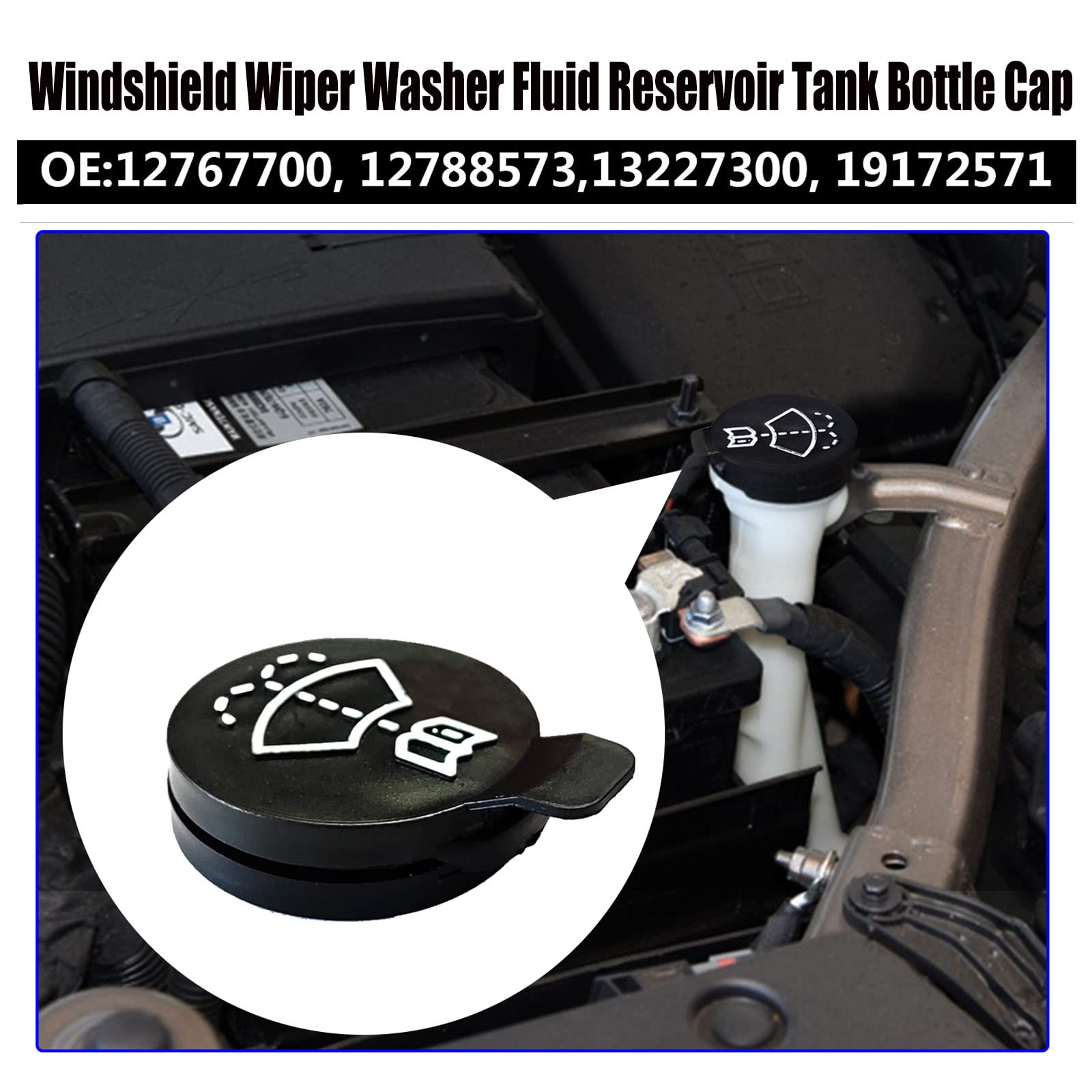 Rydowenna Windshield Wiper Washer Fluid Reservoir Tank Bottle Cap Replacement Cap Compatible with GMC Chevrolet Buick Cadillac 1