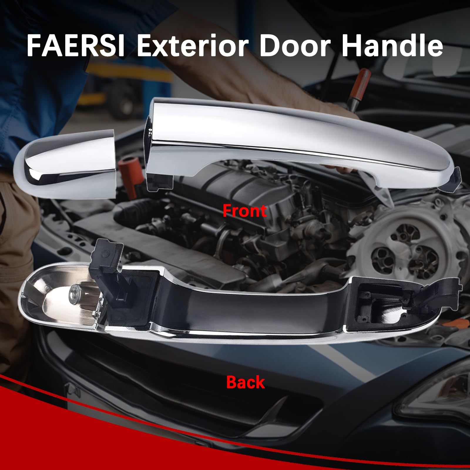Faersi Exterior Door Handle Rear Right Passenger Side Chrome Handle Replacements For Kia Sorento 2011 2012 2013 2014 2015, Oe 82