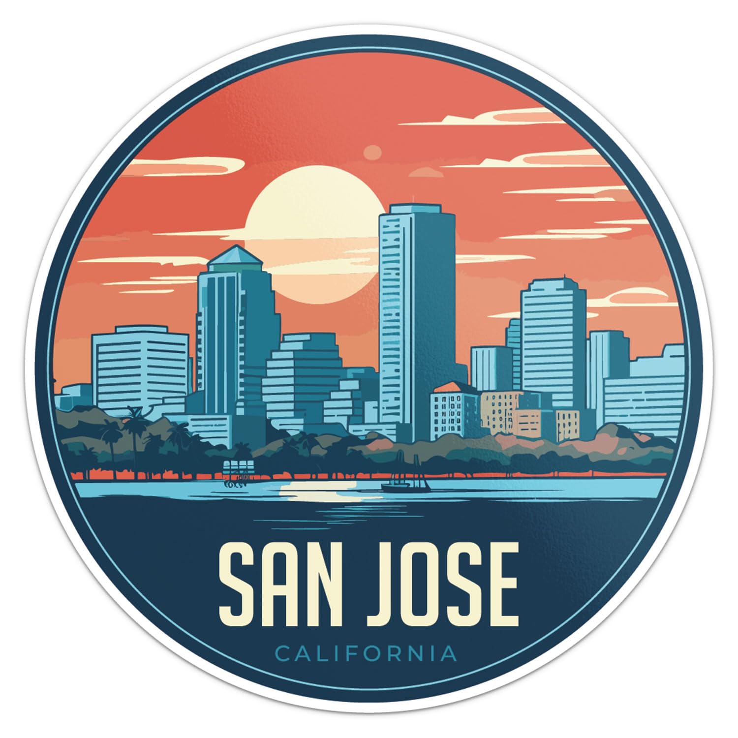 San Jose City Sticker - Waterproof Vinyl Decal for Car Bumper, Laptop, Water Bottle, Wall, and Window, Size - 3'' Longer Side