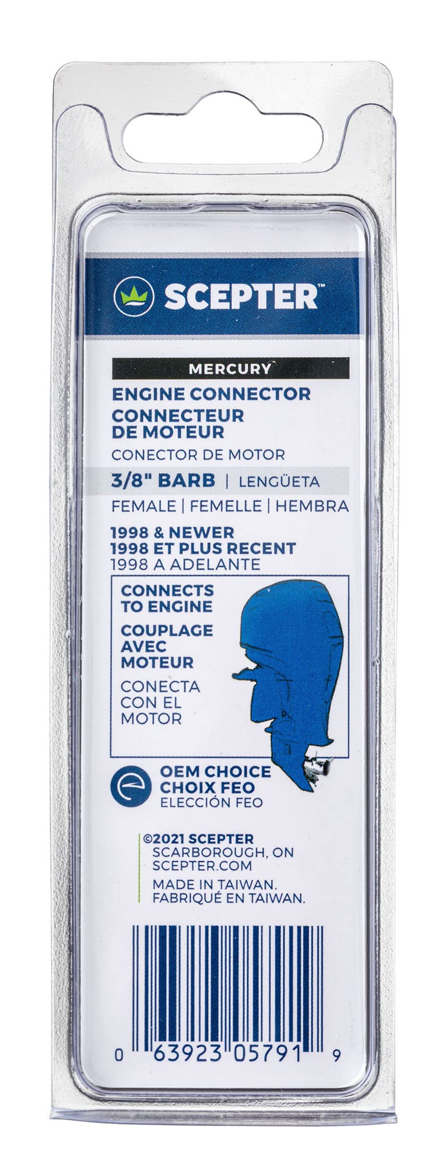 Scepter 05791 Fuel Line Engine Connector - 3/8' Female,Black