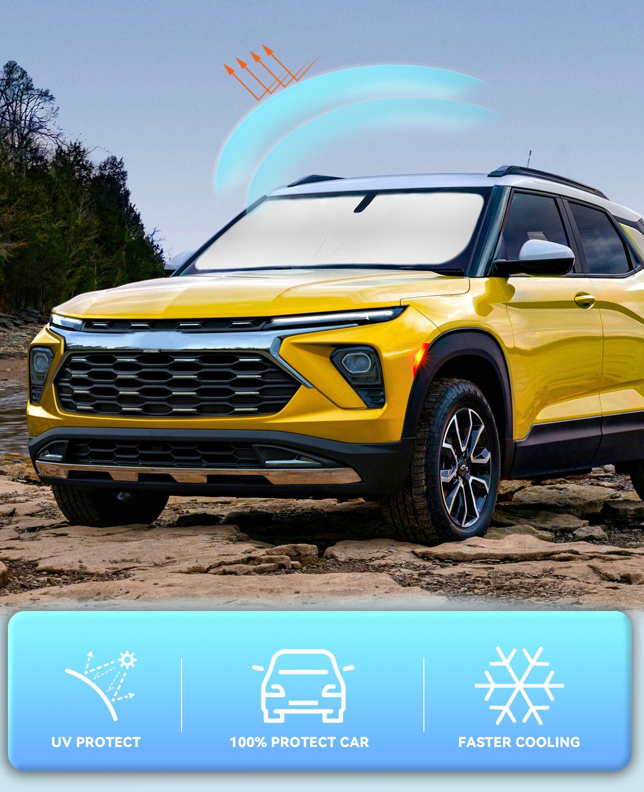 Windshield Sun Shade Car Sunshade For Chevrolet Chevy Trailblazer 2021-2024 2025 Accessories Windshield Sun Visor Cover For Trai