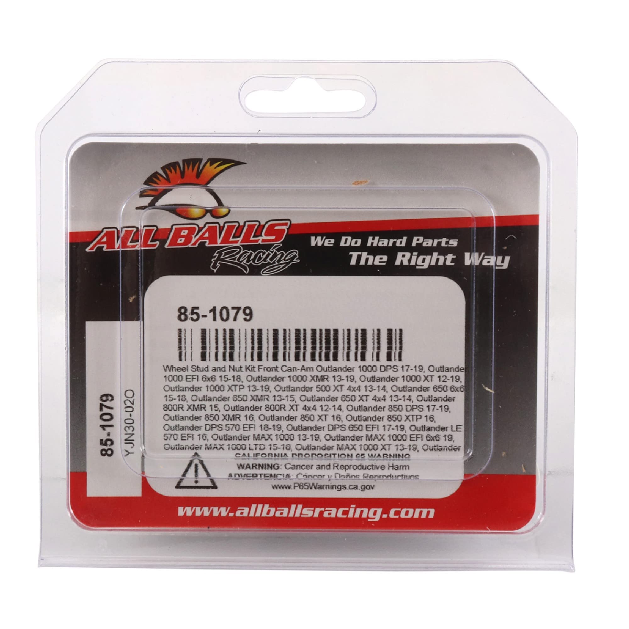 All Balls Racing Wheel Stud And Nut Kit 85-1079 Compatible With/Replacement For Can-Am Outlander 1000 6X6 Xt 2015-2018, Outlander 1000 Xmr 2013-2015, Outlander 1000 Xt 2012-2015