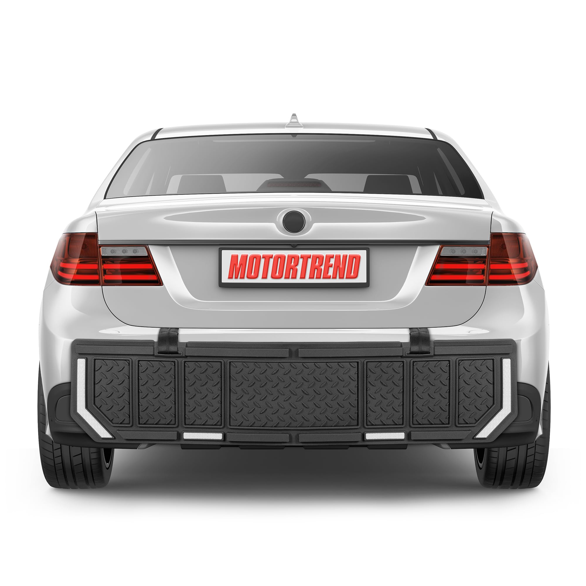 Motor Trend Bumper Guard for Cars - Heavy-Duty Rear Car Bumper Protector for Parked Vehicles, High Intensity Reflector for Night
