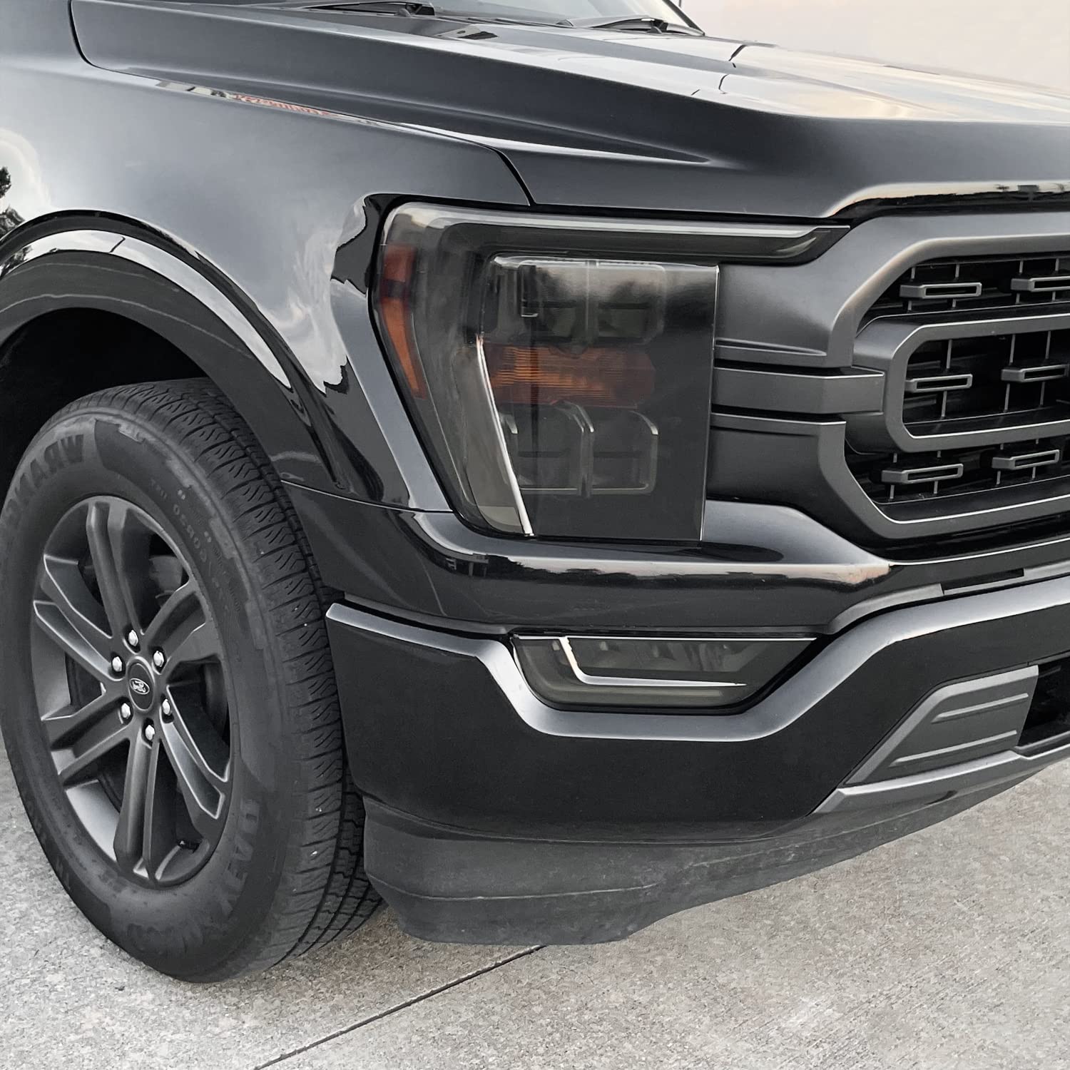 Slickmod Precut Vinyl Smoke Tint For 2021-2023 Ford F150 Headlight (20% Dark Smoke, 1. Headlight)