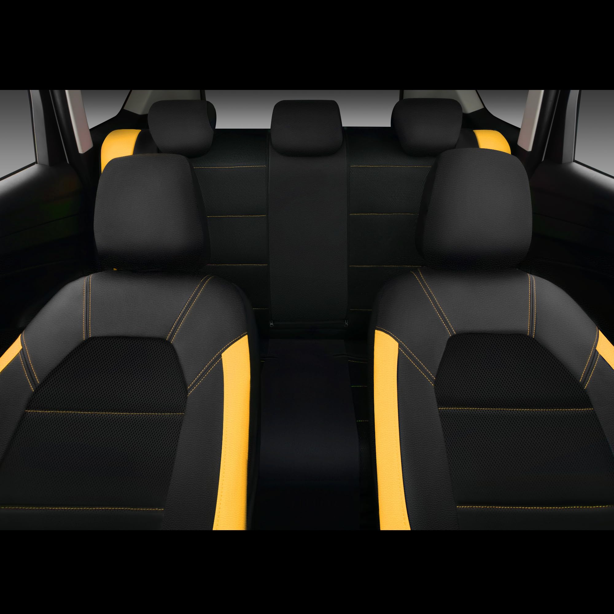 CAR PASS Leather Seat Covers, Breathable Universal Car Seat Cover Full Set for Cute Women Girly,5mm Composite Sponge Inside,Airb