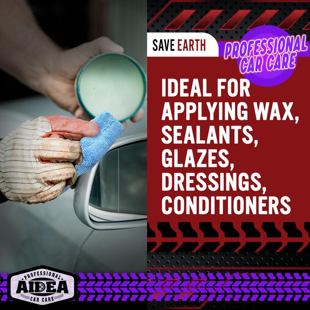 Aidea Microfiber Applicator Pads-2Pack, Car Wash Sponge, Premium Microfiber Sponge And Cleaning Pads, Perfect For Effortless Wax