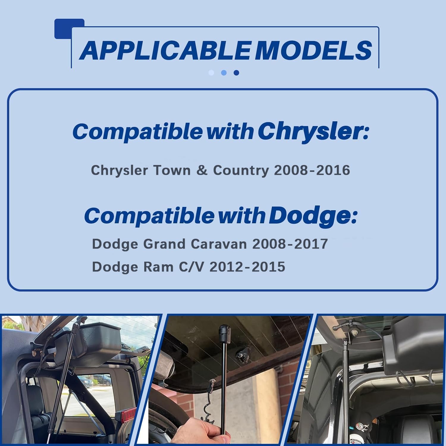 Otuayauto Rear Hatch Struts - Replacement For 2008-2016 Chrysler Town & Country, 2008-2017 Dodge Grand Caravan, 2012-2015 Ram C/