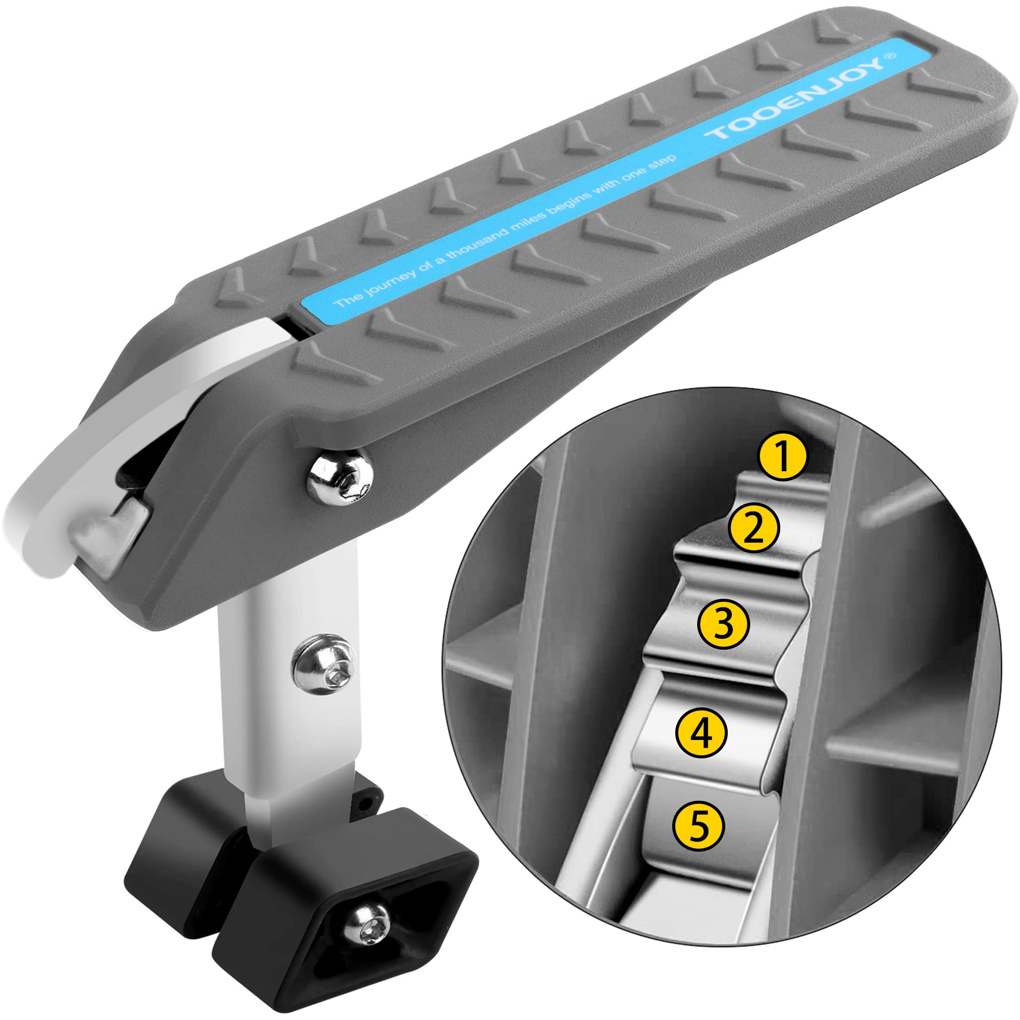 Tooenjoy Universal Car Door Step With 5 Gear Adjustment/No Assembly, Easy Access To Rooftop With Both Feet