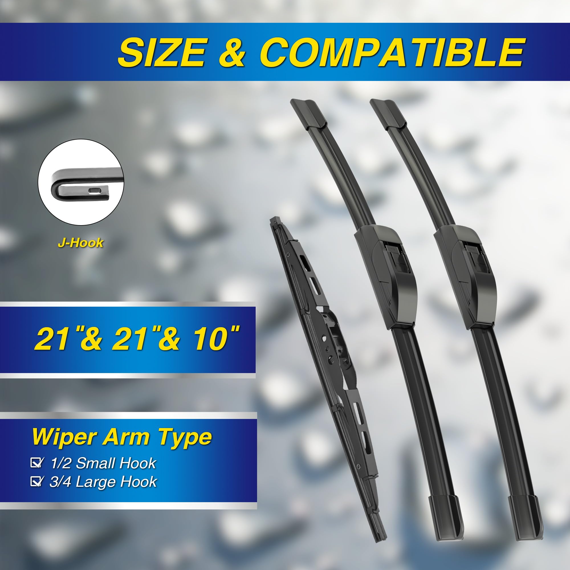 5 Plus Silicone Windshield Wipers Replacement For 2007-2017 Jeep Patriot Wiper Blades(Set Of 3),Automotive Replacement Windshiel