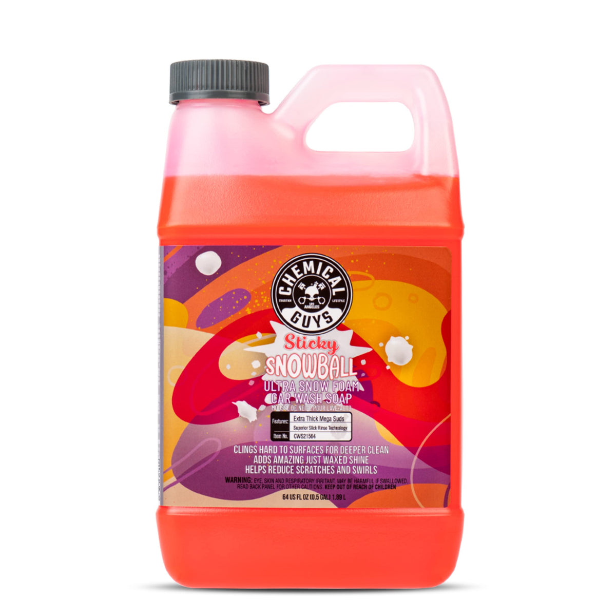 Chemical Guys Cws21564 Sticky Snowball Ultra Snow Foam Car Wash Soap (For Foam Cannons, Guns Or Bucket Washes) For Cars, Trucks,