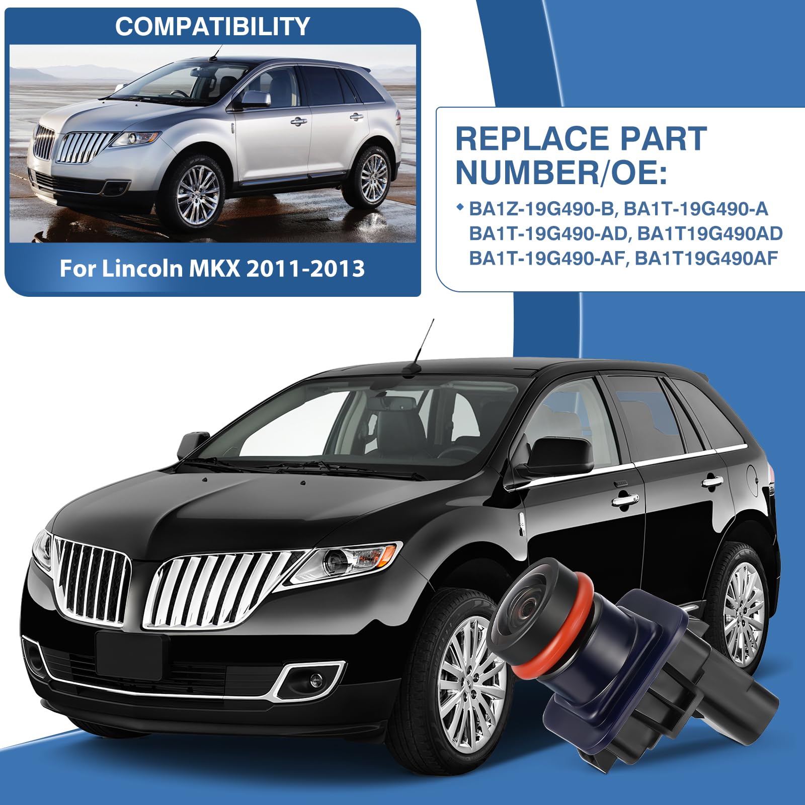 Acauto Rear View Backup Camera Fit For Lincoln Mkx 2011-2013, Reversing Parking Assist Camera Oe Replace Ba1Z-19G490-B Ba1T-19G4