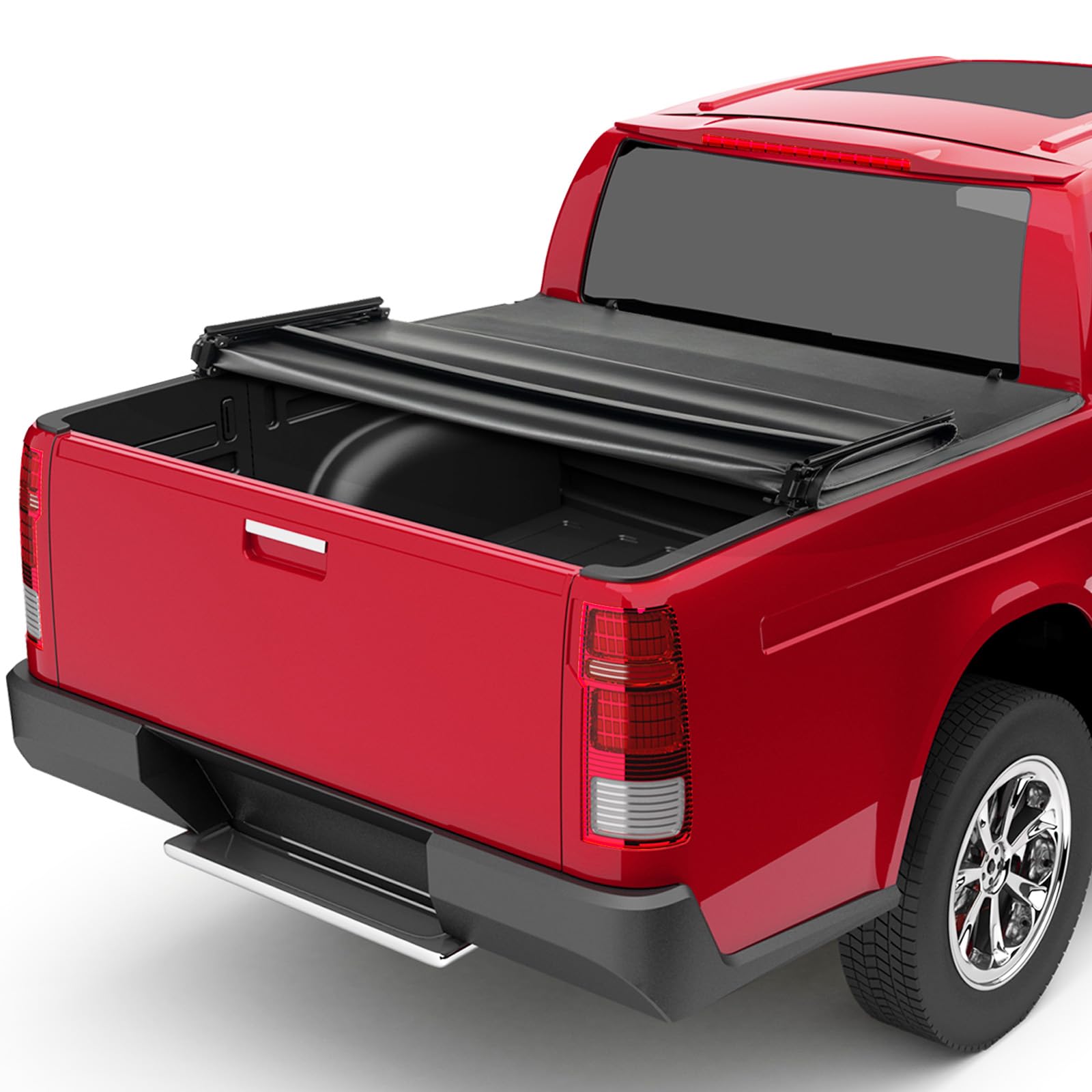 Ironmax Truck Bed Cover, Soft Tri-Fold Truck Tonneau Cover Compatible With 2014-2023 Chevy Silverado/Gmc Sierra 1500 2500Hd/3500Hd, Fleetside 5.8 Feet Bed