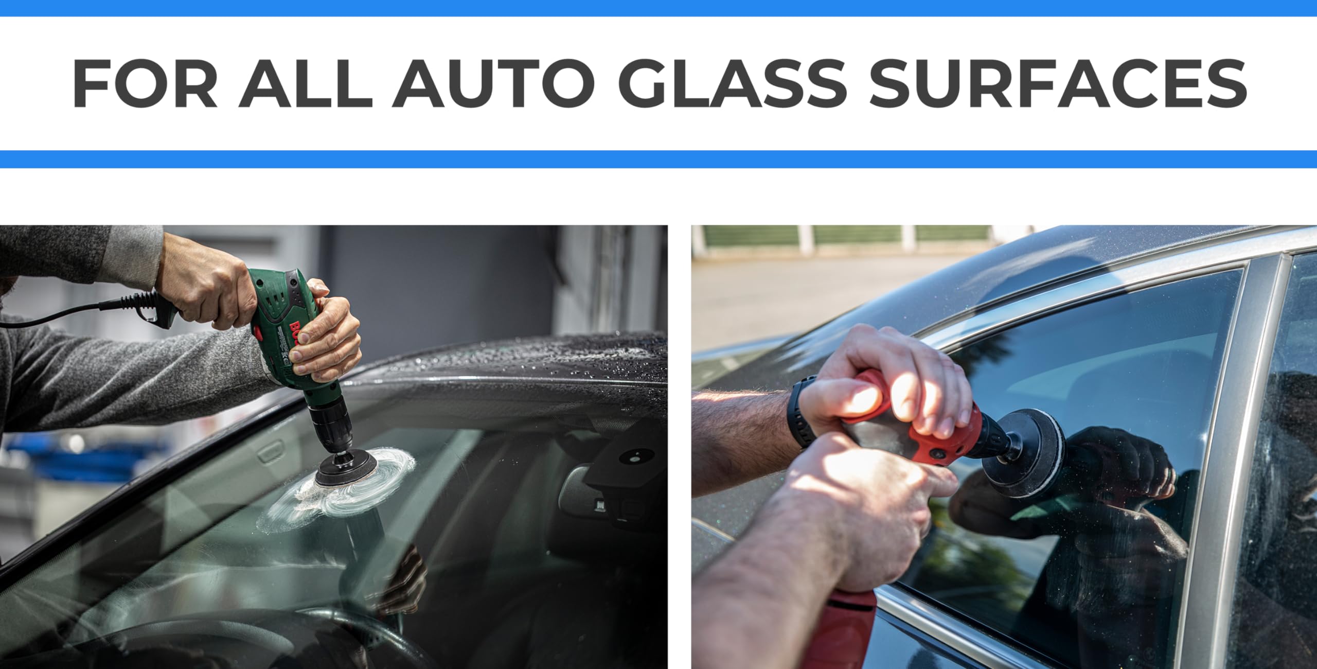 Glass Polish 21005 Diy Windscreen Polishing Kit For Automotive Glass Polishing -  3 Inch With Drill Attachment