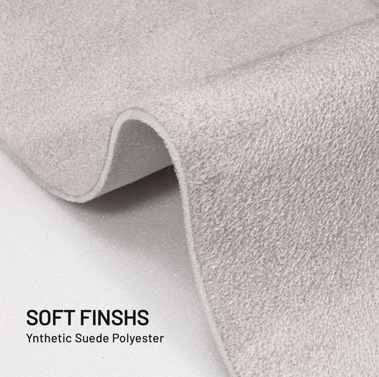 Hiksuky Suede Auto Headliner Fabric 54'' L    60'' W With Foam Backing - Grey Interior Replacement Material For Car/Truck/Suv/Rv