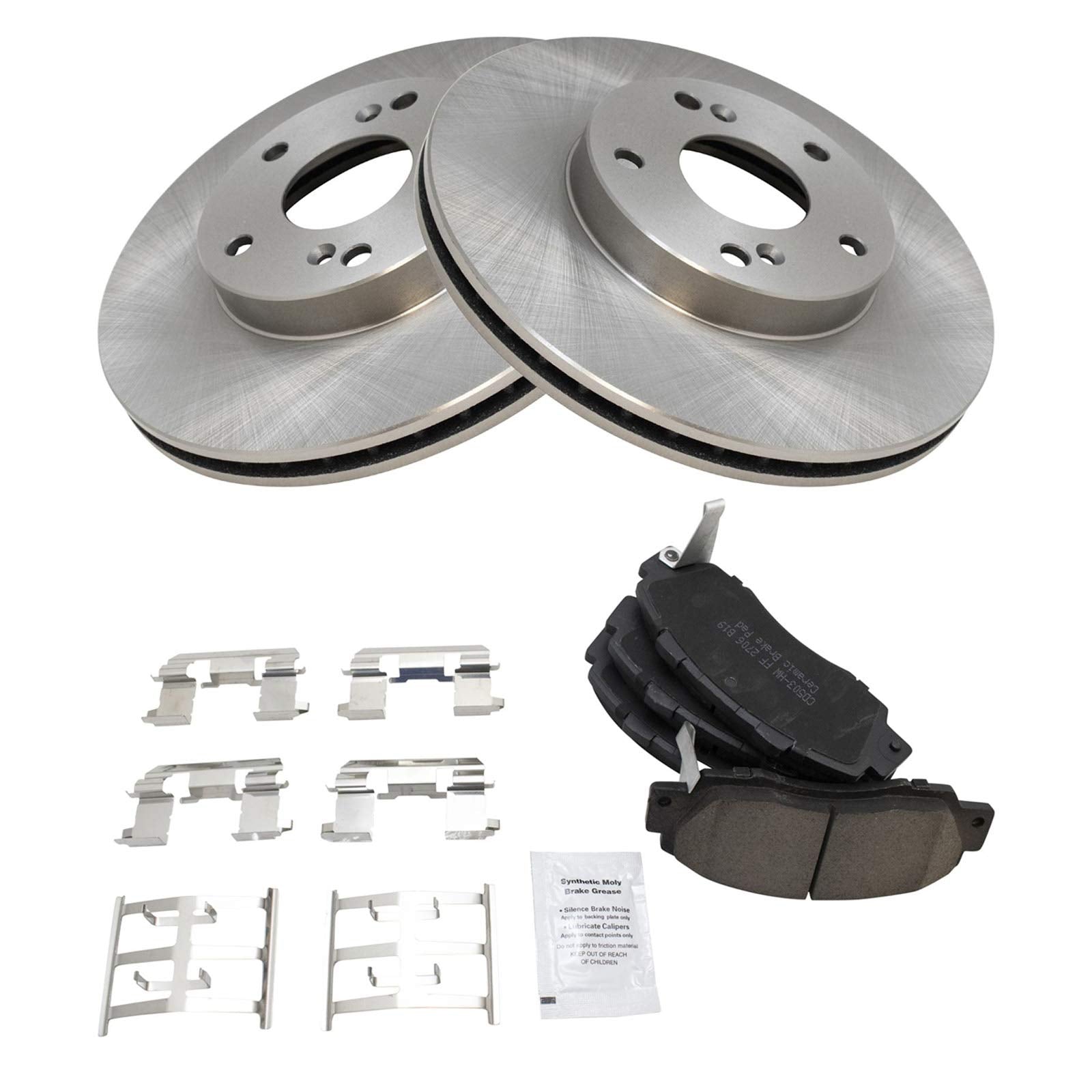 Trq Front Brake Pad & Rotor Kit Brake Pads Brake Rotor Ceramic Compatible With 1998-2002 Honda Accord