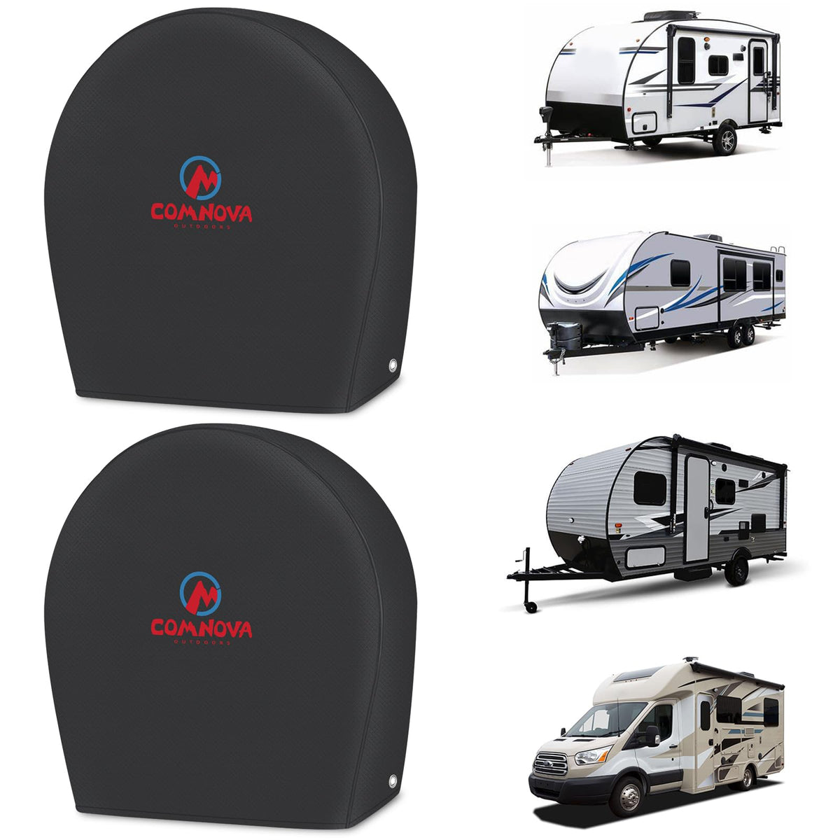Rv Tire Covers 2 Pack, Tough Tire Wheel Protector For Truck, Travel Trailer, Motorhome, Suv, Camper, Boat, Van, Pu Oxford Waterp