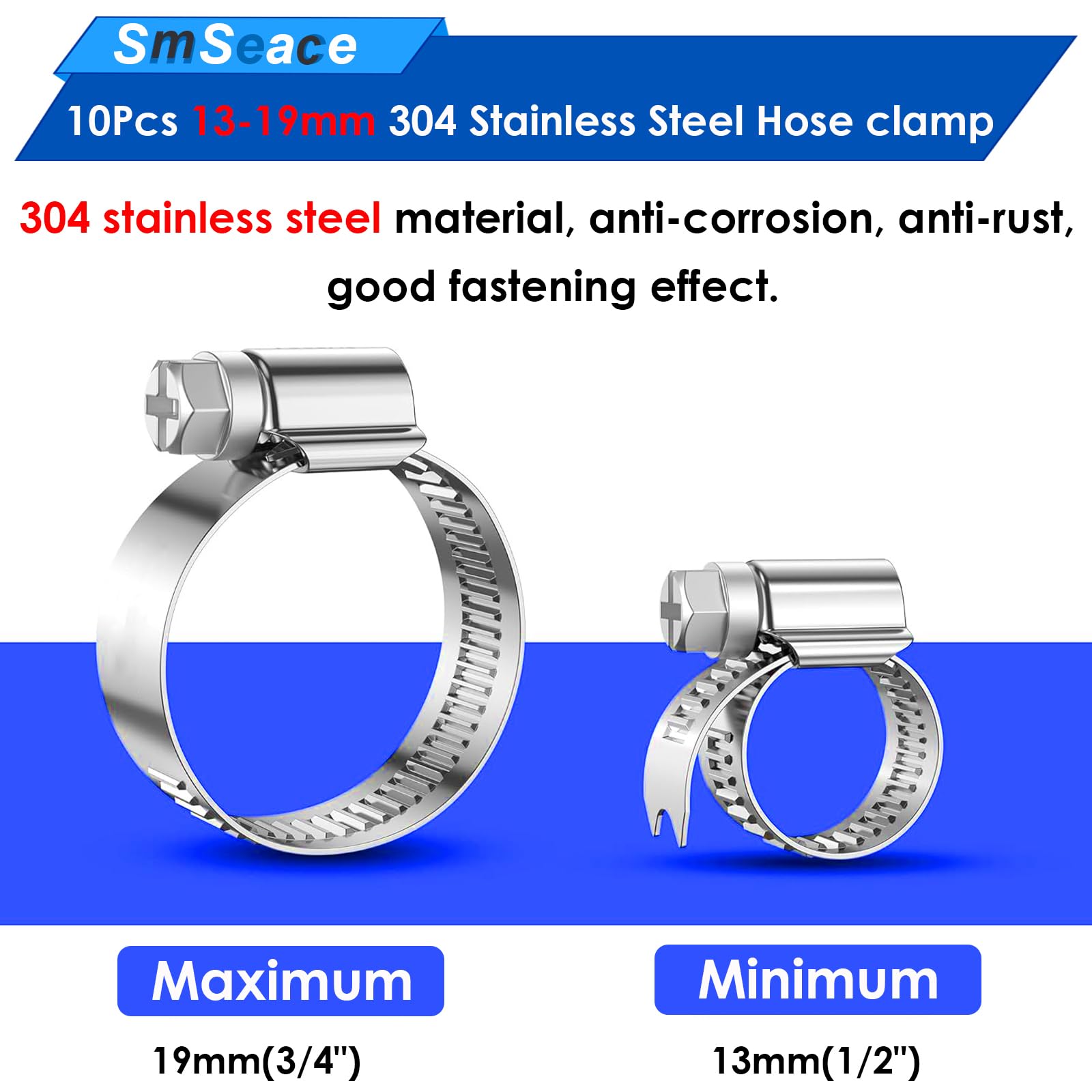 Smseace 3/8Inch(10Mm) Fuel Hose 10Ft 3/8 Fuel Line Hose With 10Pcs Hose Clamps Nbr Rubber High Pressure 300Psi Fuel Line For Sma