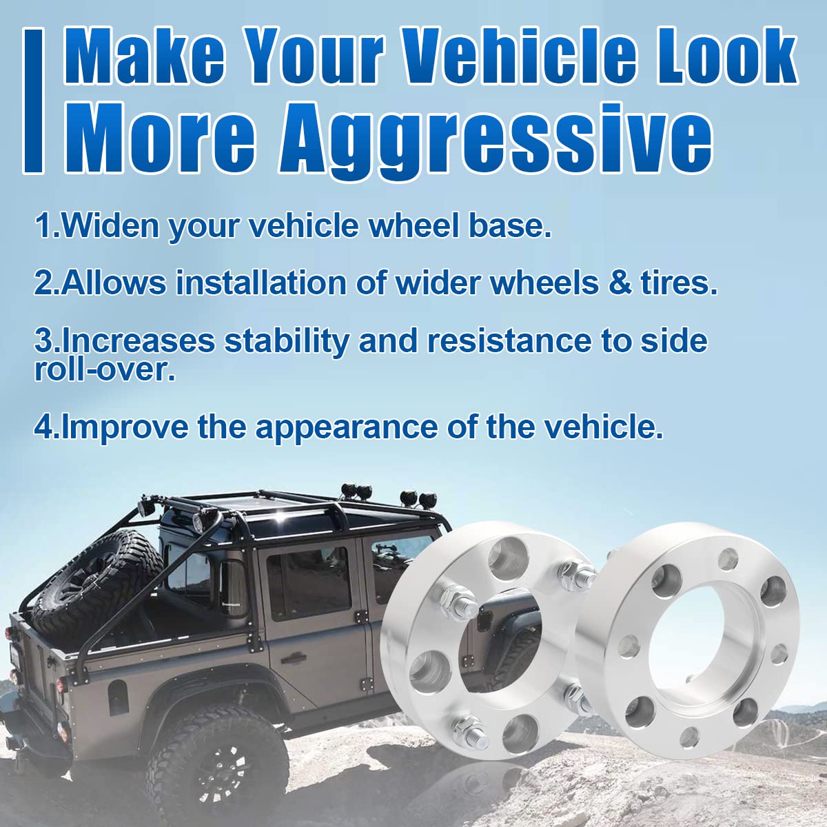 Gasupply Atv Wheel Spacers 4X110, Compatible With Honda, Suzuki, Bombardier, 1.5' Wheel Spacer Adapters 74Mm Hub Bore With 10×1.25 Studs, 2 Pack