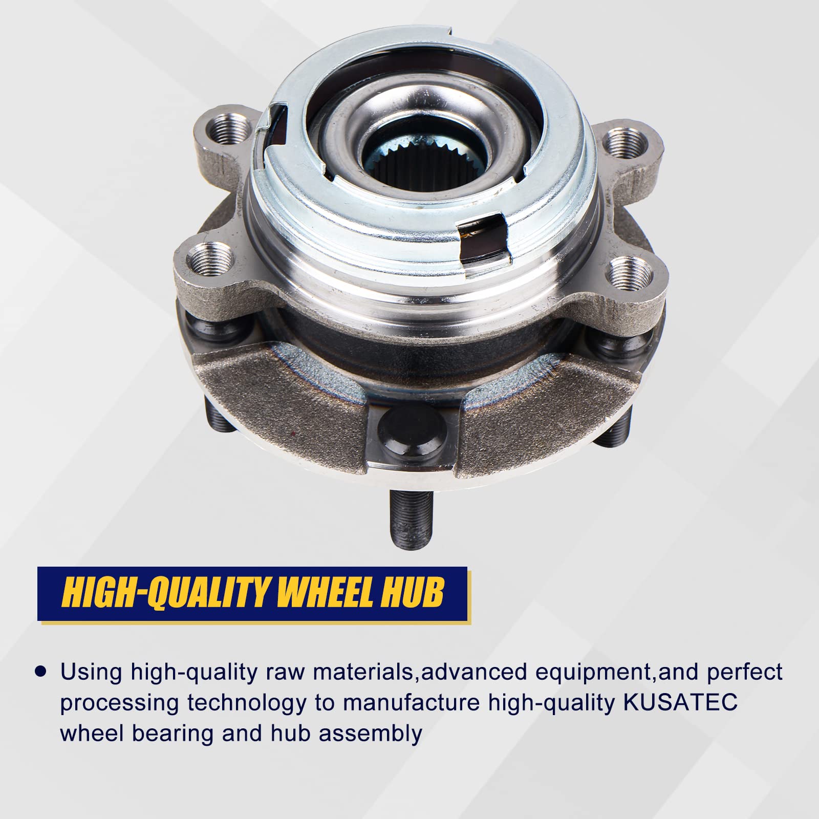 Kusatec 513294 Front Wheel Bearing And Hub Assembly Compatible With Nissan Altima 2.5L 4-Wheel 29 Spline 2007 2008 2009 2010 201