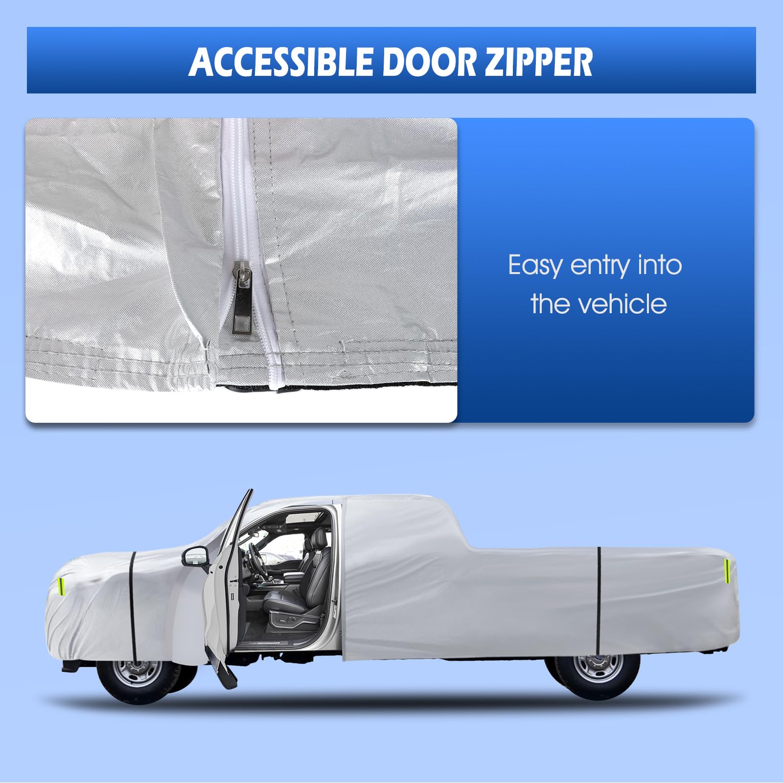 Truck Cover Waterproof All Weather, 6 Layers Pickup Cover Fit For Ford F250/F350, Chevrolet Silverado, Gmc Sierra, Ram 2500 (T5