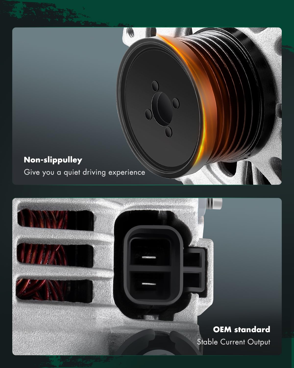 SCITOO Alternator Fit for Nissan for Altima 2.5L 2002-2006, Sentra 2.5L 2002-2006- 12V 110Amp CW 6 Groove Clutch Pulley, Replace