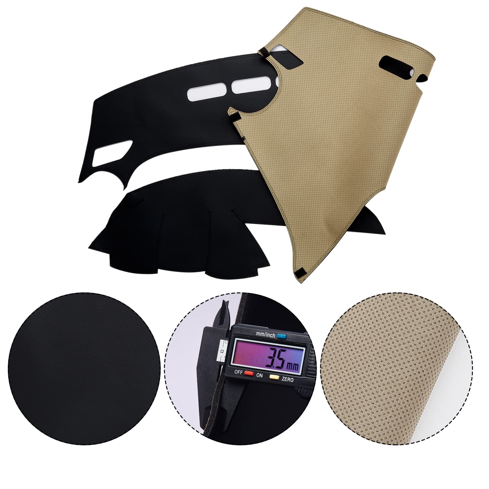 BERKSYDE Dashboard Dash Mat Cover Leather Dashboard Pad Sun Protection Anti-Vertigo Mat Blanket Compatible for 2010-2013 Mazda 3