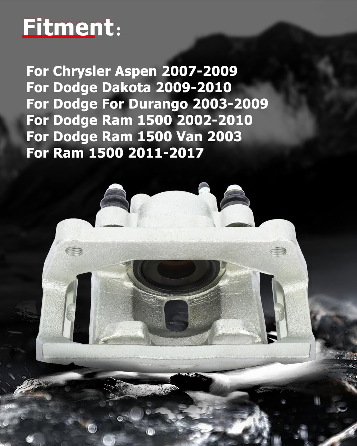 cciyu 18-B4836 18-B4837 Rear Left + Right Brake Calipers W/Bracket For Chrysler For Aspen 2007-2009,For Dodge For Durango 2004-2