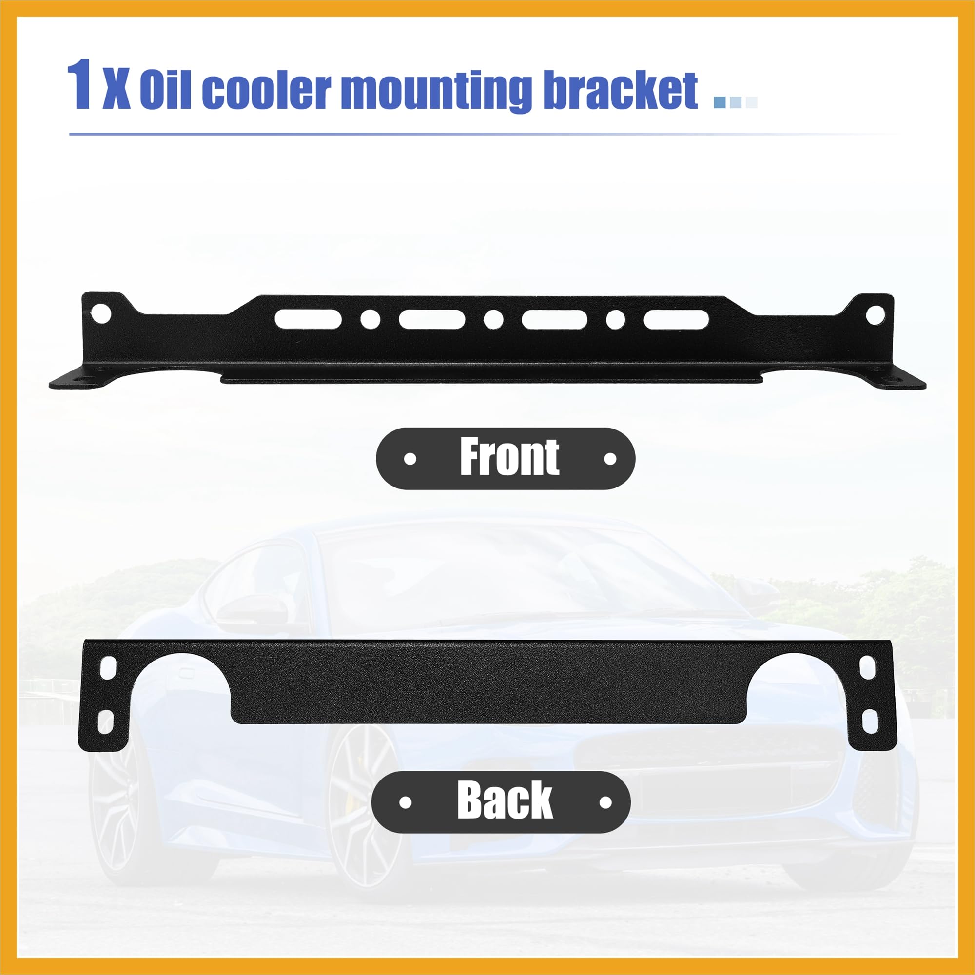 Partuto Universal Oil Cooler Mounting Bracket Kit 330mm Aluminum Alloy Engine Oil Cooler Radiator Adapter Kit Oil Cooler Bracket