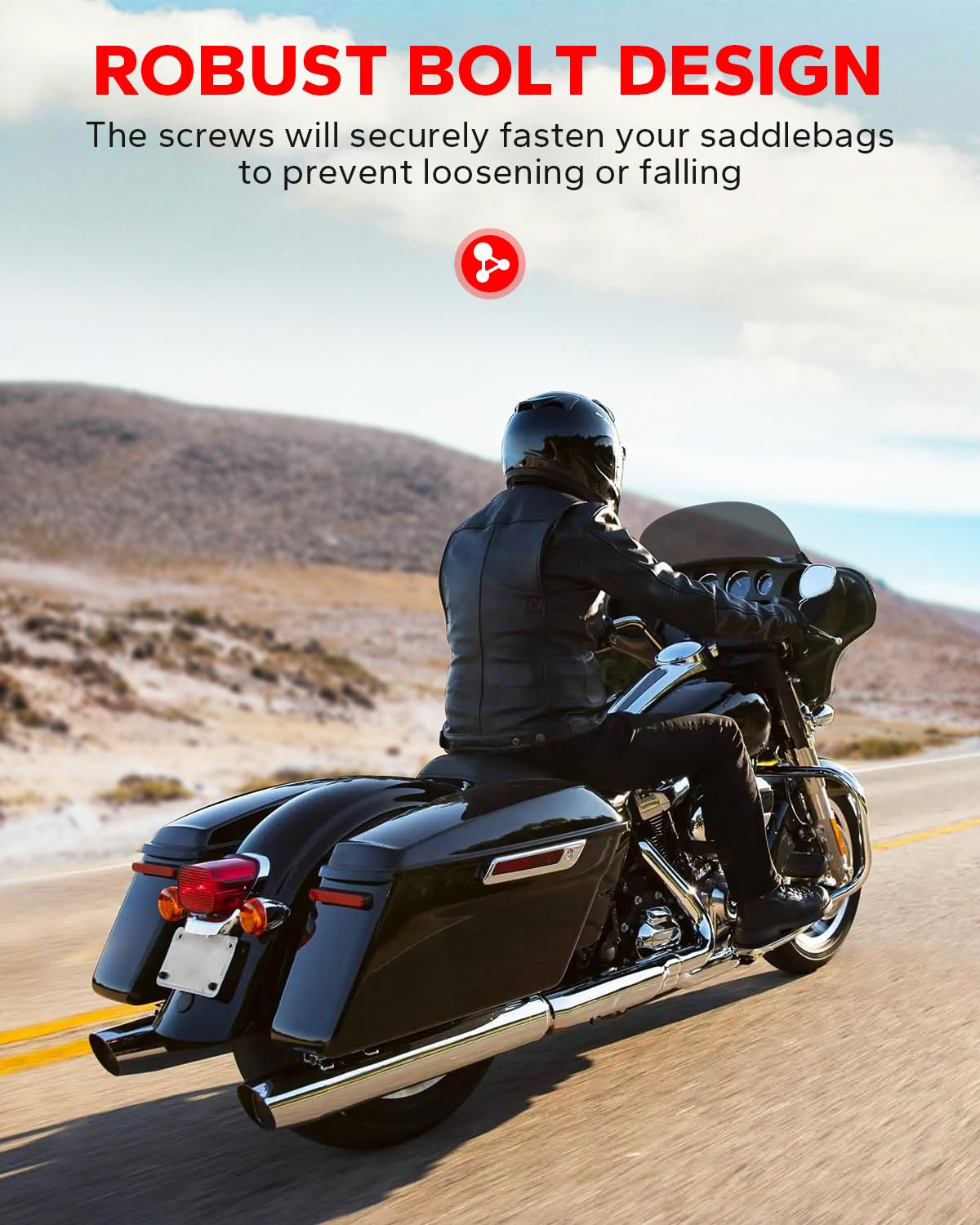 Amazicha Saddlebag Locks Theft Deterrent Saddle Bag Mounting Screw Bolt Black Fit For Harley Davidson Touring Street Glide,Electra Glide, Road Glide, Road King 1988-2024