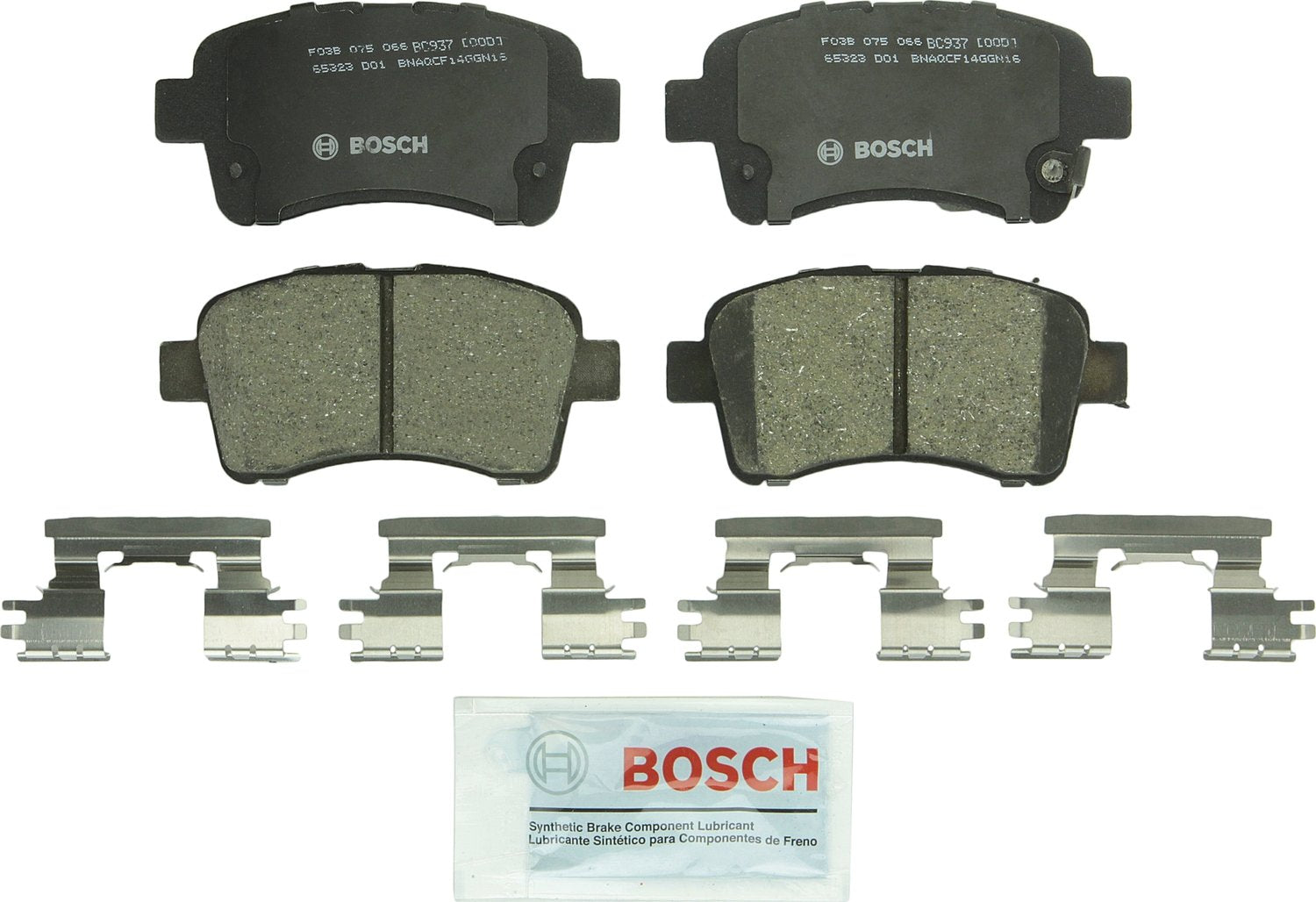 BOSCH BC937 QuietCast Premium Ceramic Disc Brake Pad Set - Compatible with Select Suzuki Aerio; FRONT