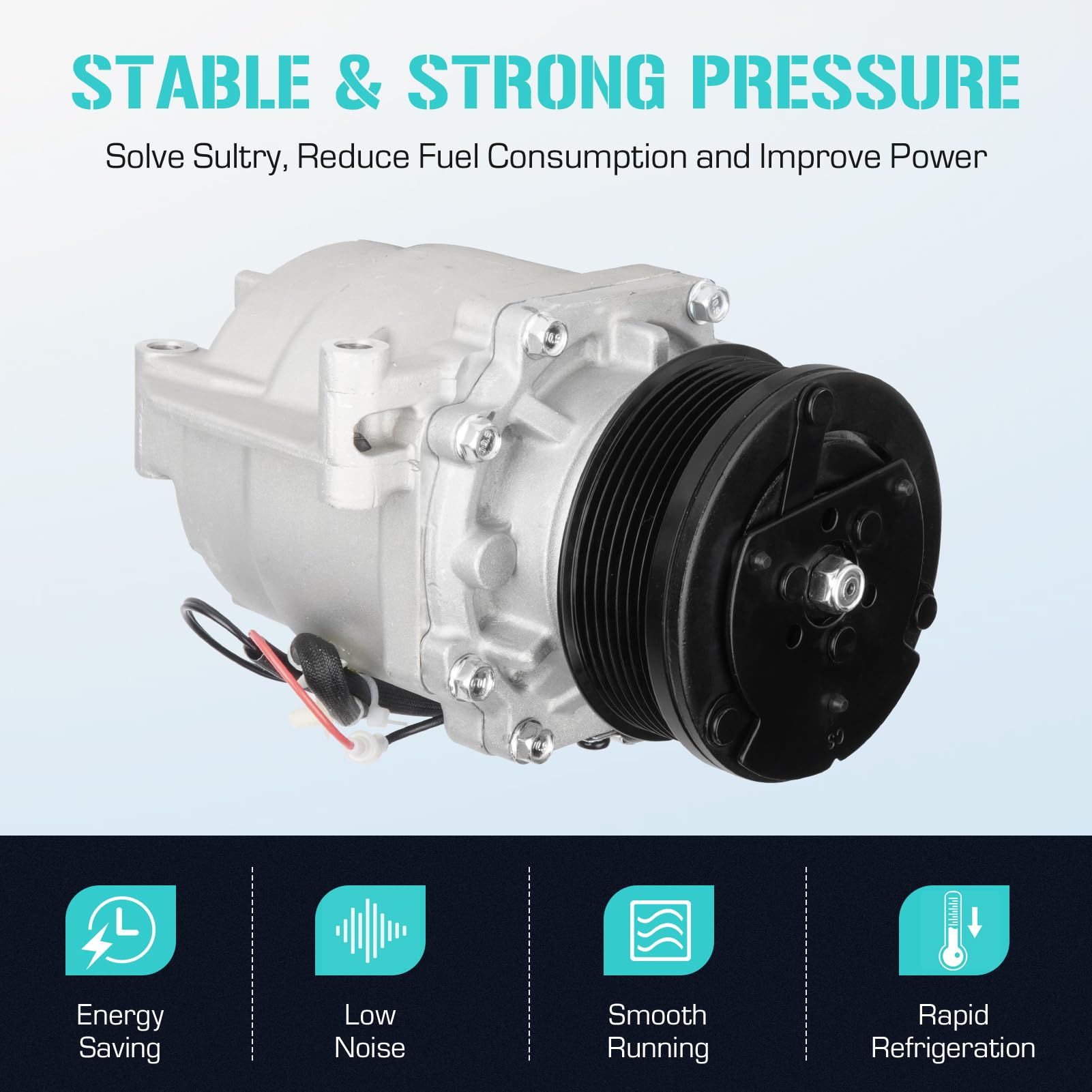 AC Compressor with Clutch Fits for Honda Civic 1.8 1.8L 2006 2007 2008 2009 2010 2011, CO 4918AC, 38810RNAA02 38810RRBA01