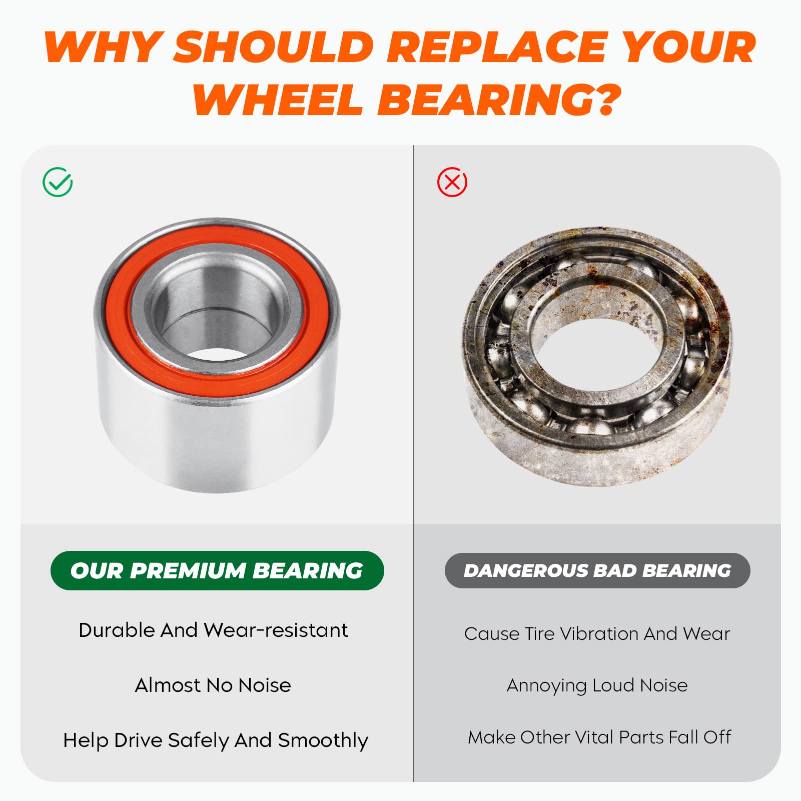 Front Rear Wheel Bearing For Can-Am Commander Maverick Outlander 1000 1000R 800R 650 570 500 450 400 2006-2022 Defender Dps Hd10